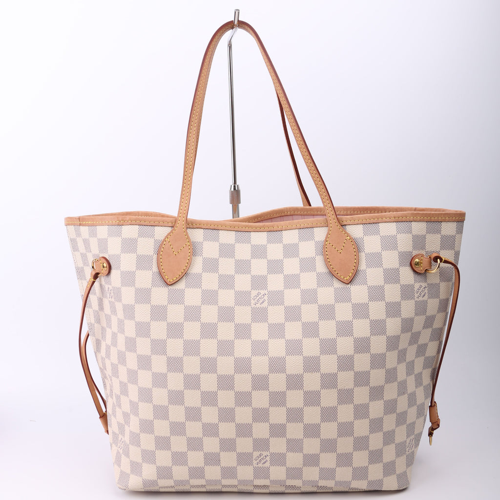 Louis Vuitton Neverfull With Wallet MM Damier Azur Pink