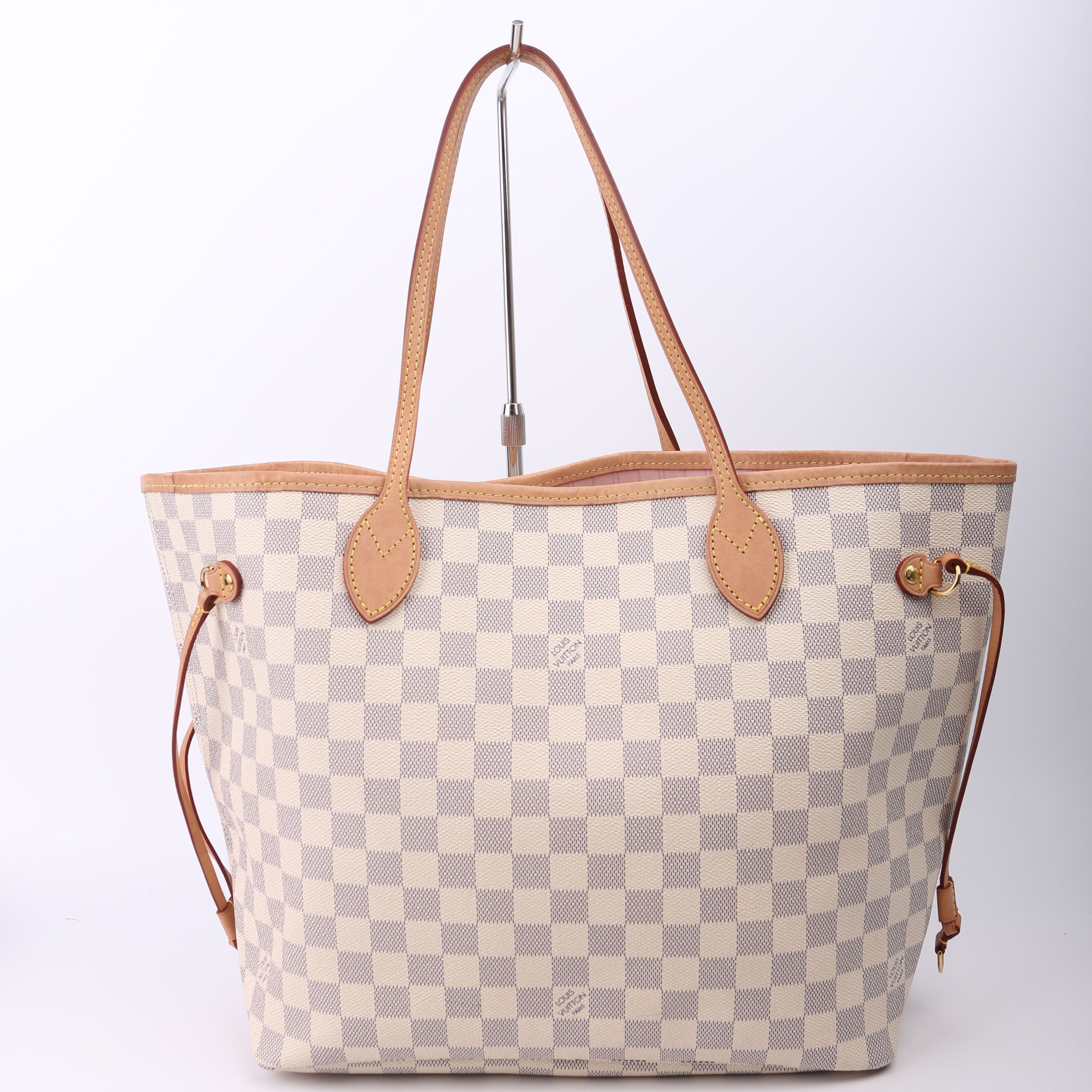 Louis Vuitton Neverfull With Wallet MM Damier Azur Pink