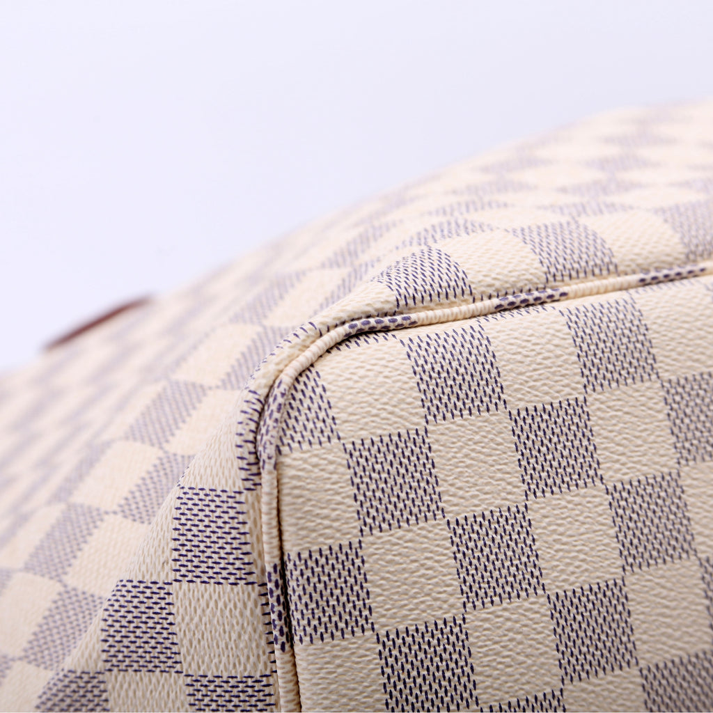 Louis Vuitton Neverfull With Wallet MM Damier Azur Pink