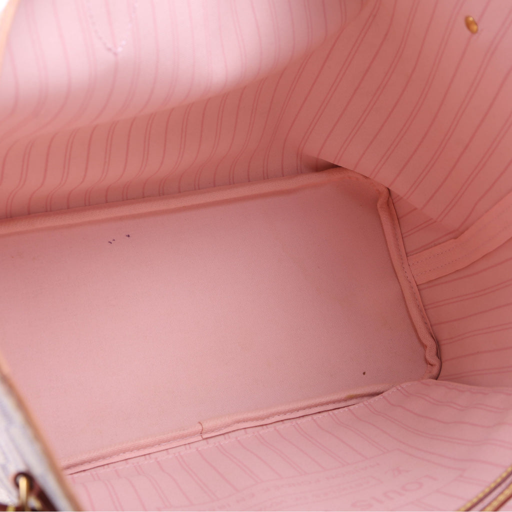 Louis Vuitton Neverfull With Wallet MM Damier Azur Pink