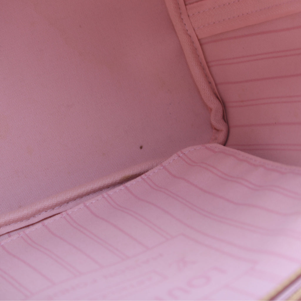 Louis Vuitton Neverfull With Wallet MM Damier Azur Pink