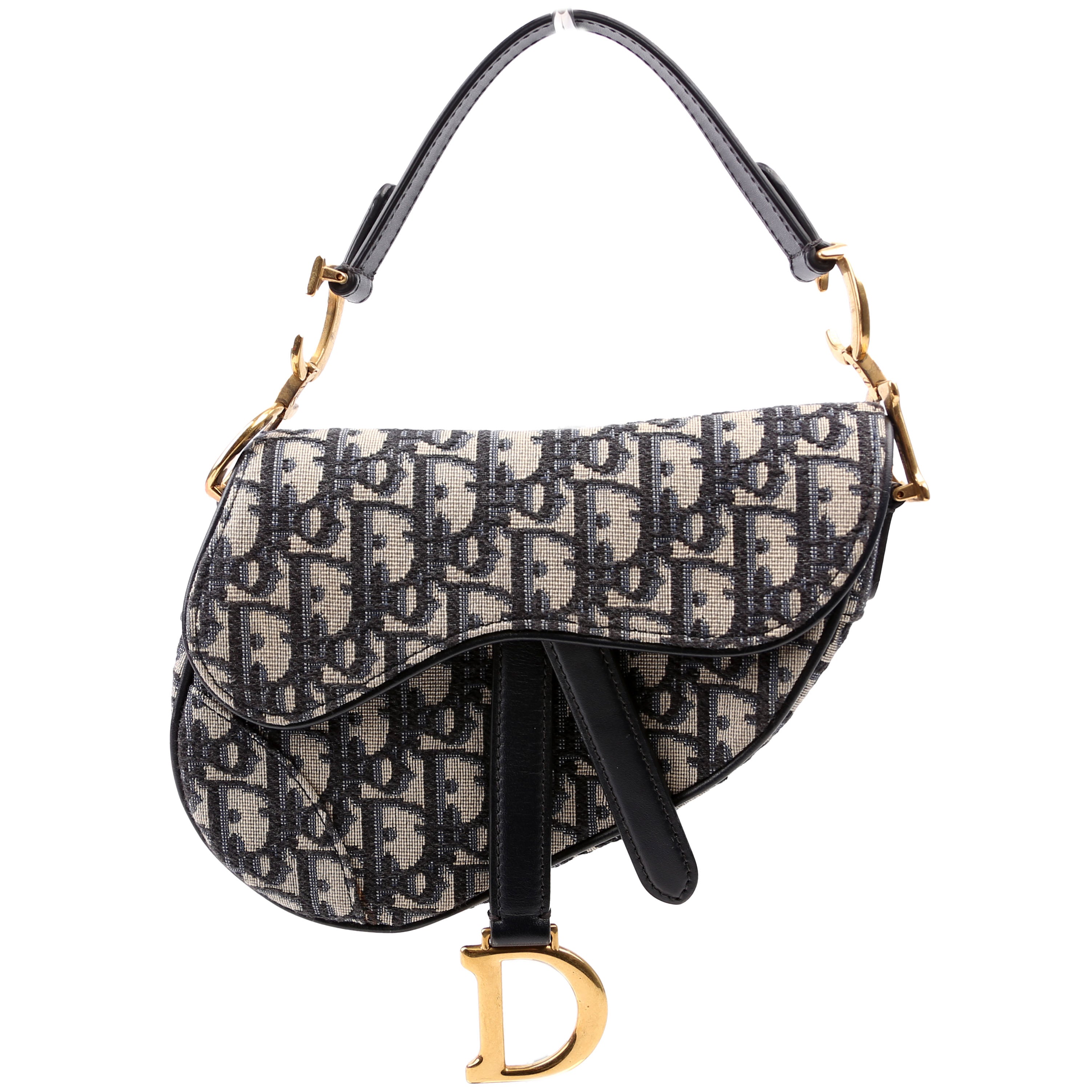 Christian Dior Mini Saddle Bag Oblique Navy