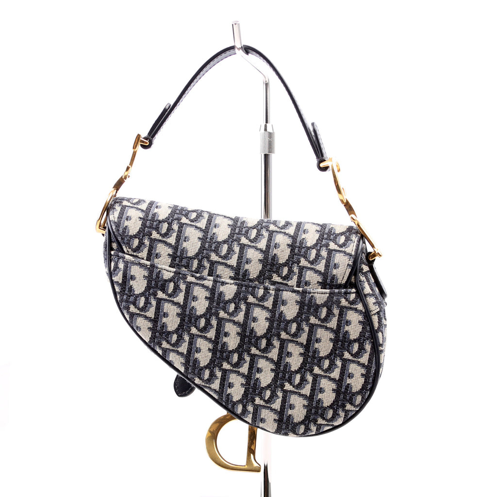Christian Dior Mini Saddle Bag Oblique Navy