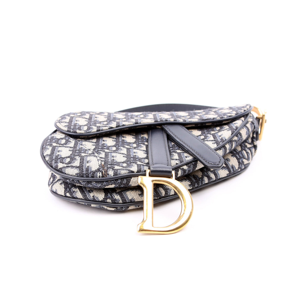 Christian Dior Mini Saddle Bag Oblique Navy