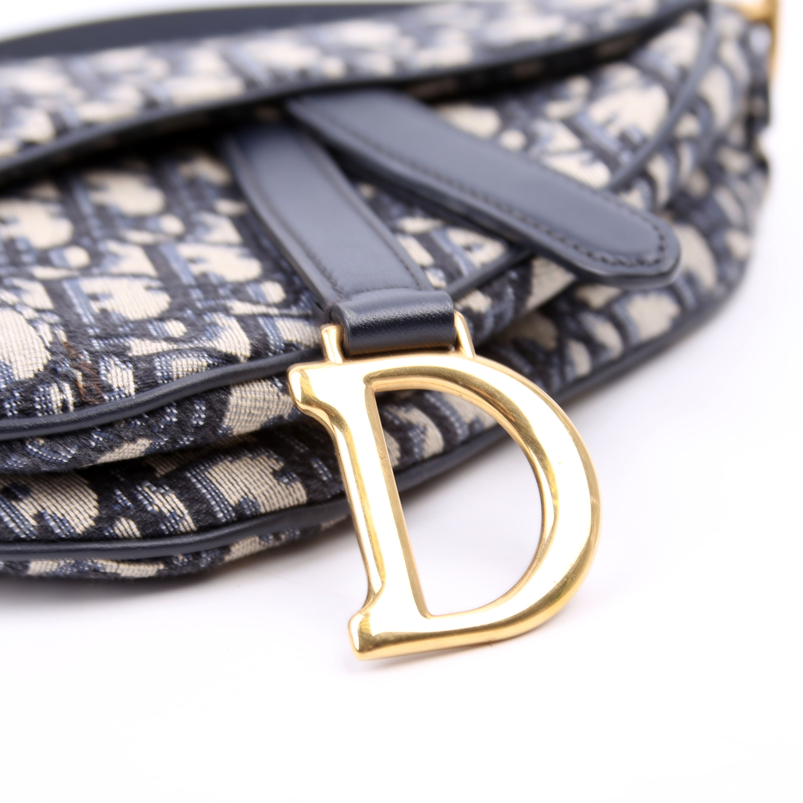 Christian Dior Mini Saddle Bag Oblique Navy