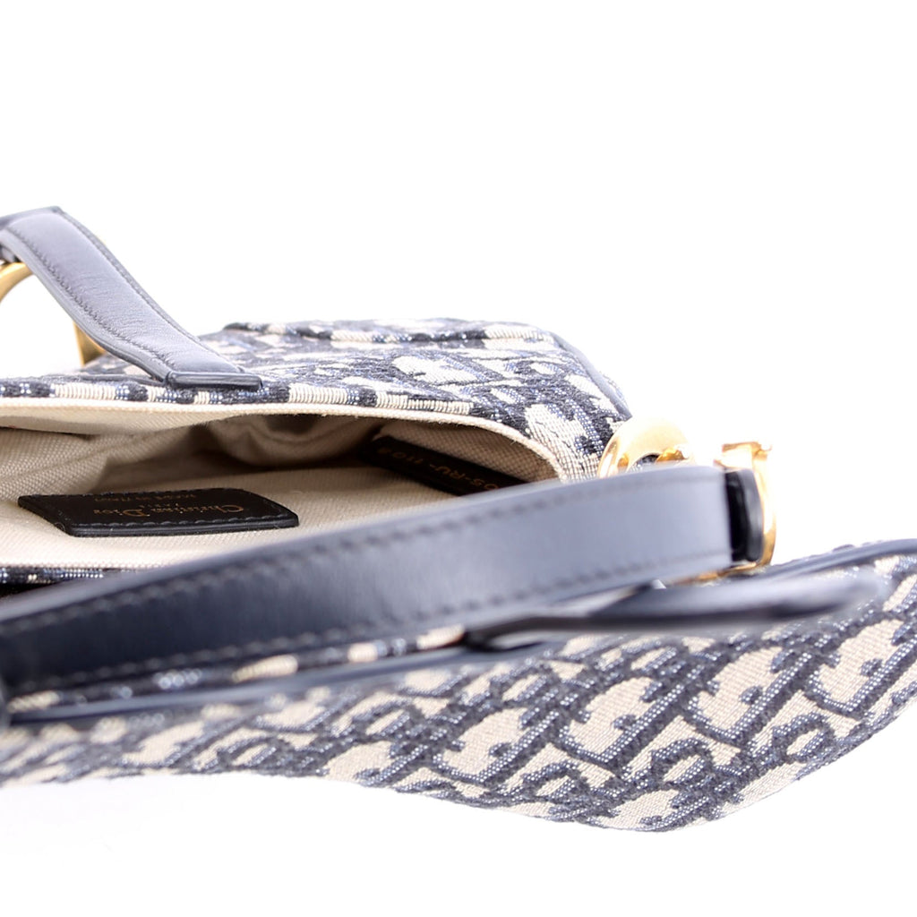 Christian Dior Mini Saddle Bag Oblique Navy
