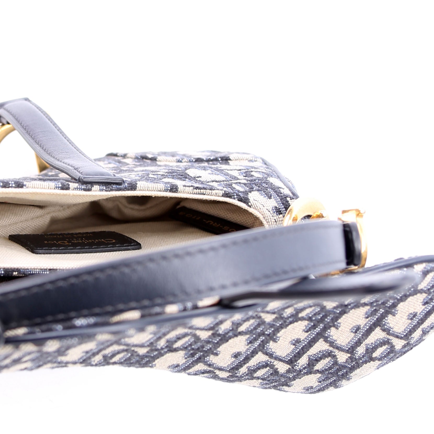 Christian Dior Mini Saddle Bag Oblique Navy