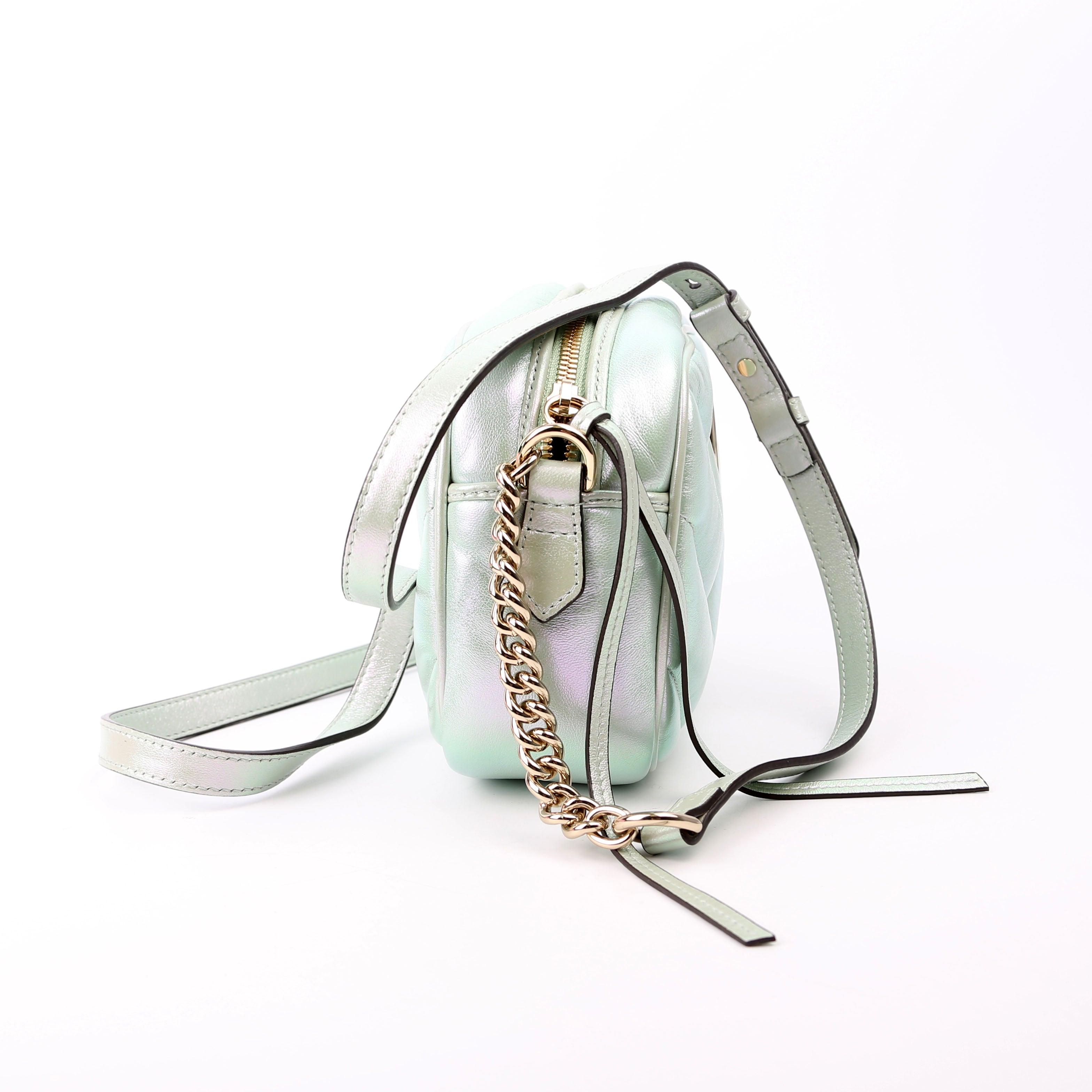 Gucci 447632 Marmont Small Leather Camera Iridescent