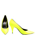 Saint Laurent KIki Patent Pumps Size 38 Neon Yellow