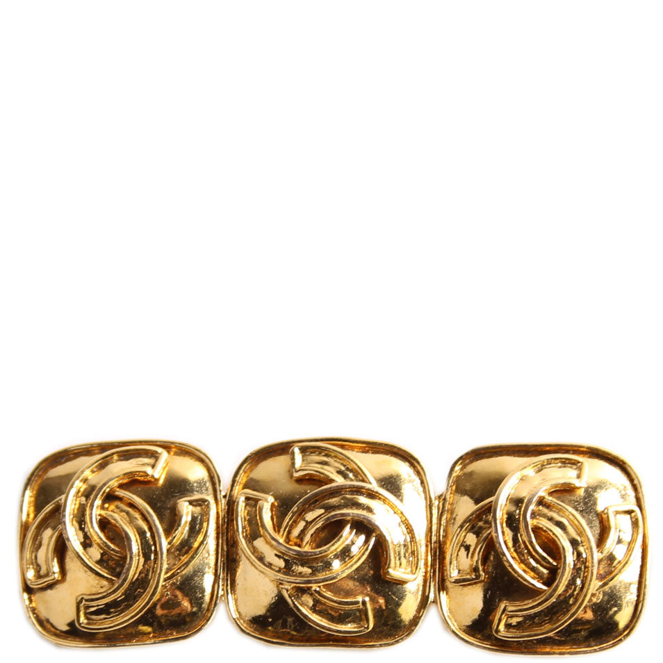 Chanel Triple CC Vintage Brooch Gold