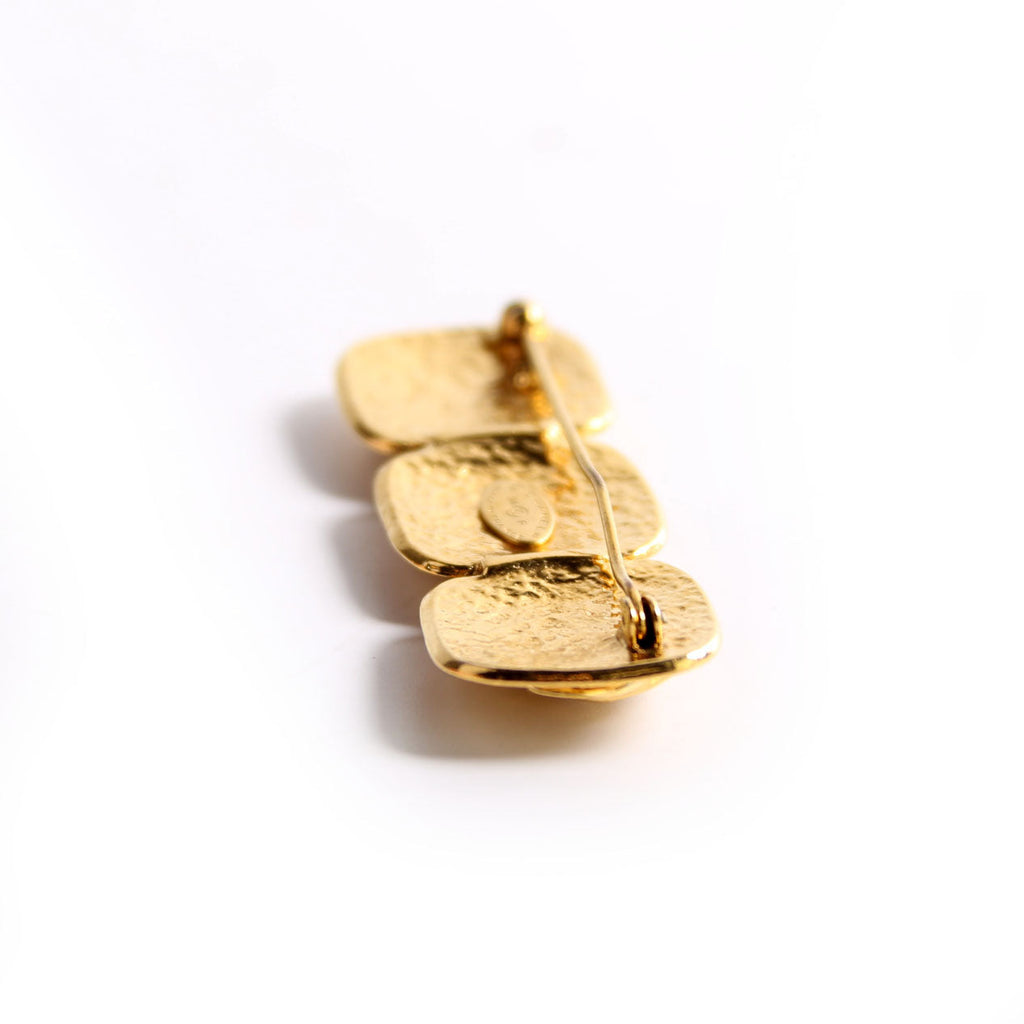 Chanel Triple CC Vintage Brooch Gold