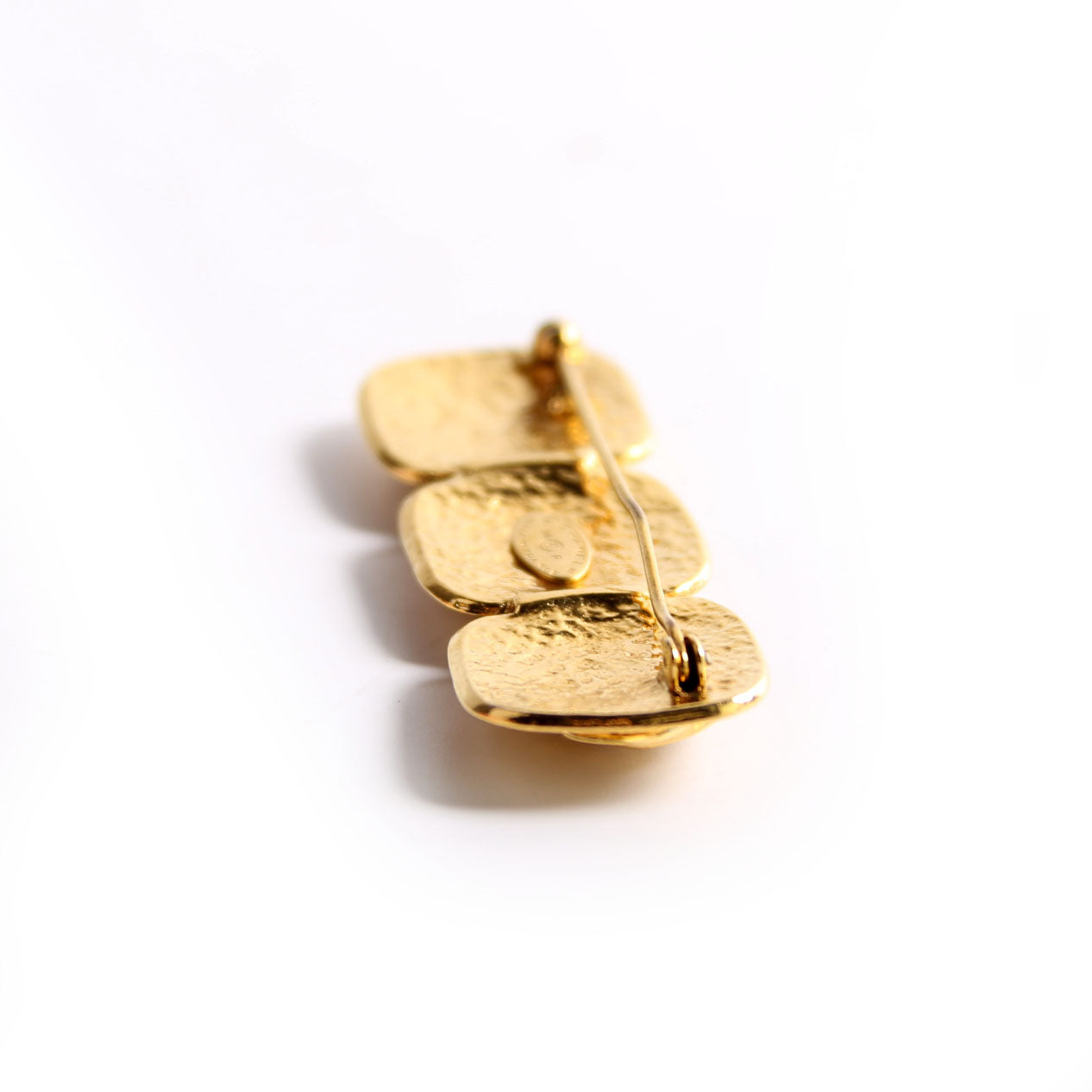 Chanel Triple CC Vintage Brooch Gold