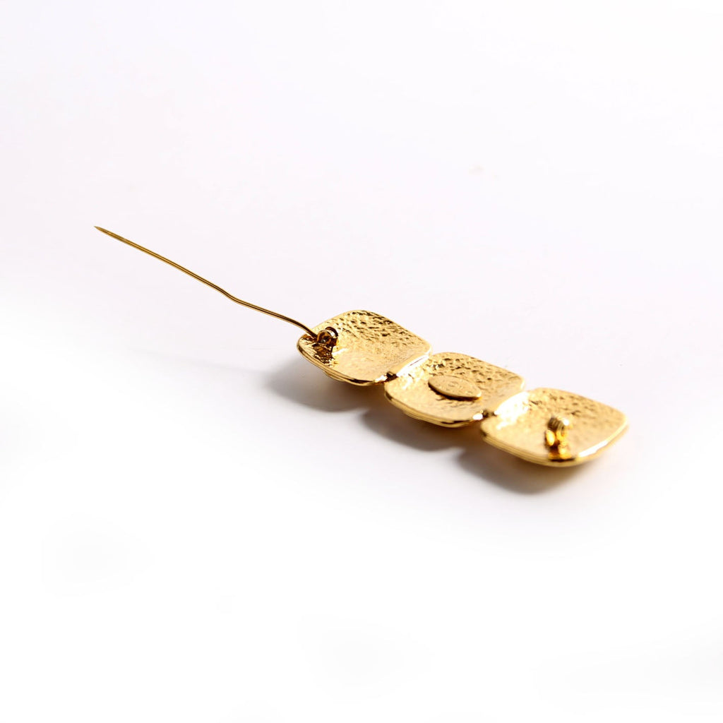 Chanel Triple CC Vintage Brooch Gold