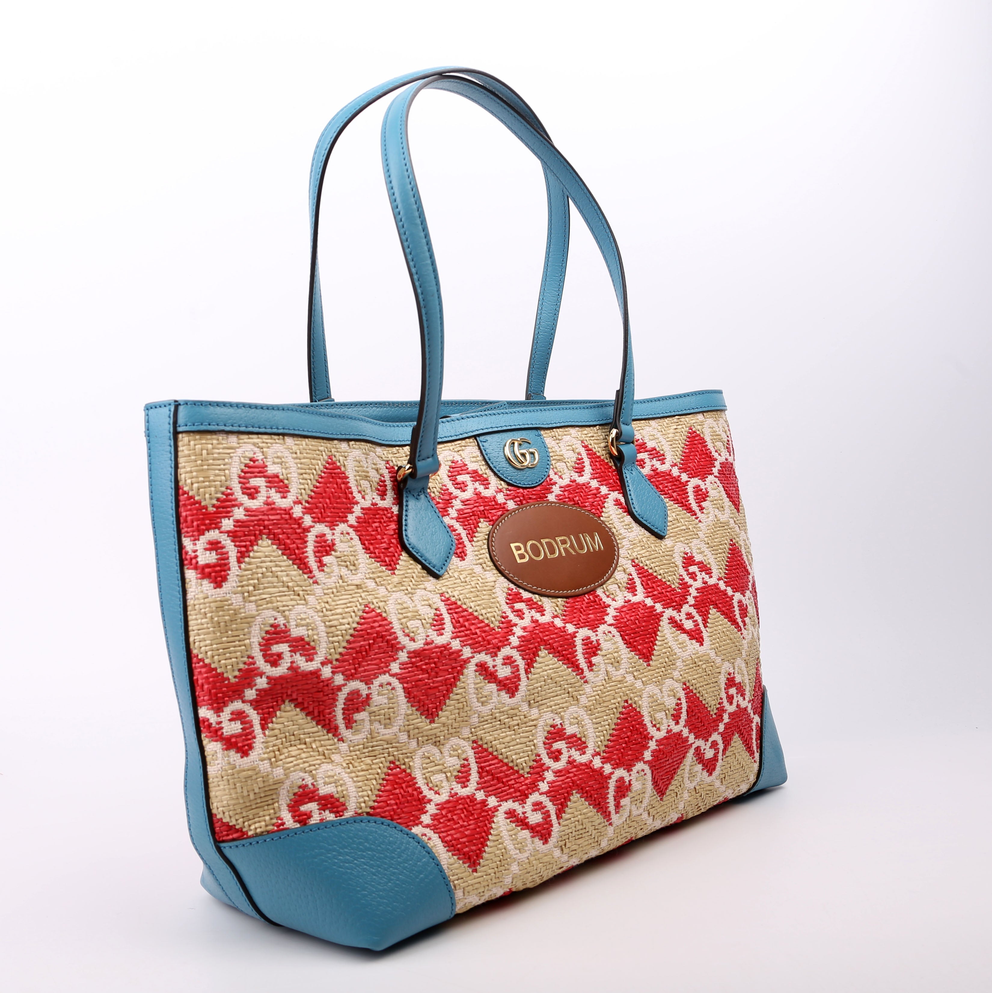 Gucci 631685 GG Raffia Ophidia Tote
