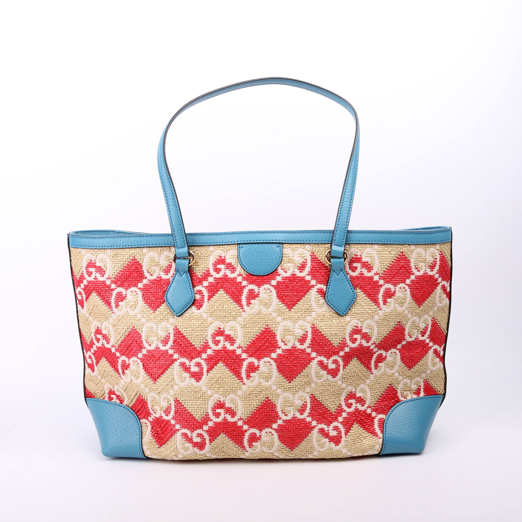 Gucci 631685 GG Raffia Ophidia Tote