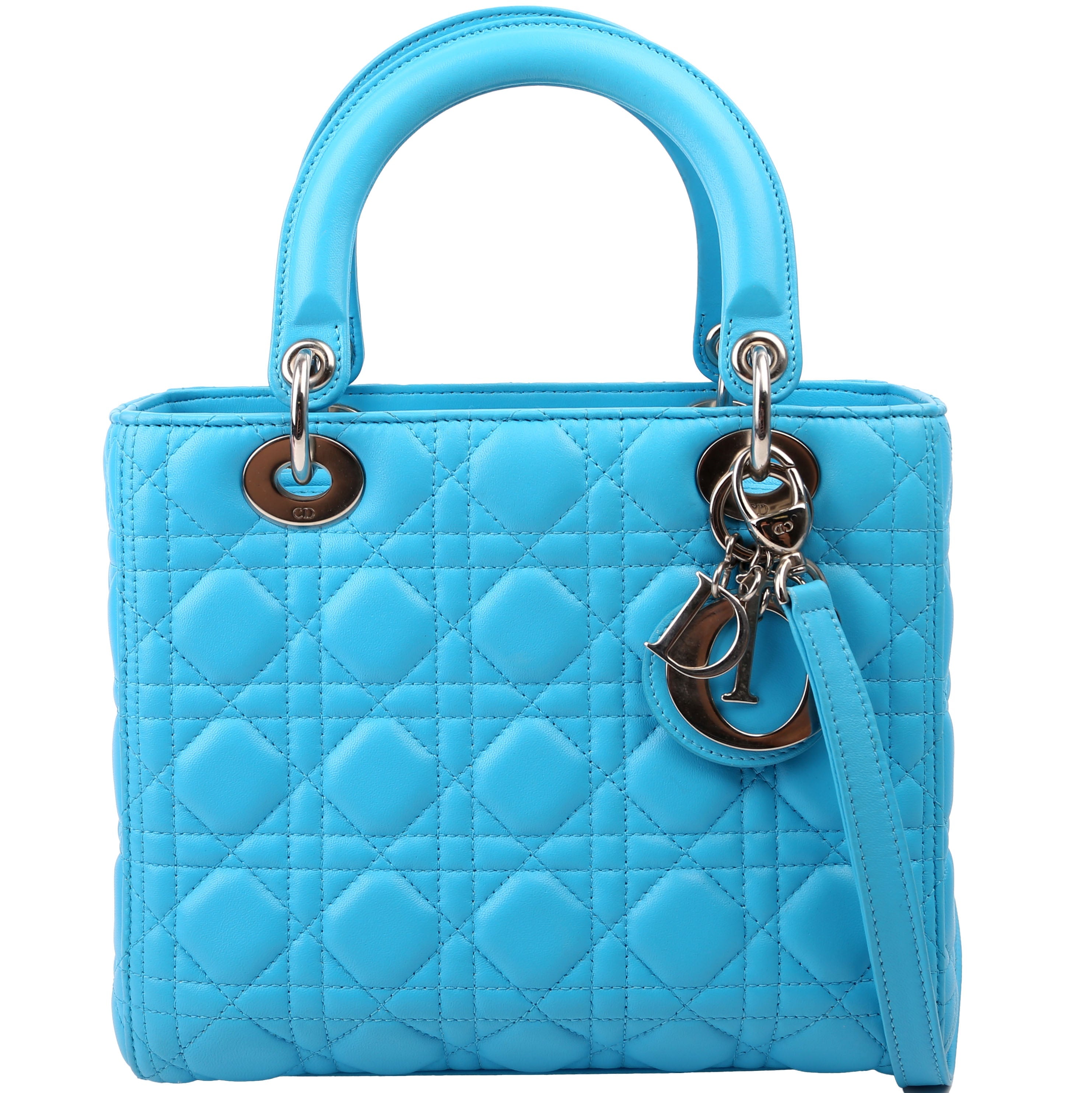 Christian Dior Lady Dior Medium Lambskin Blue