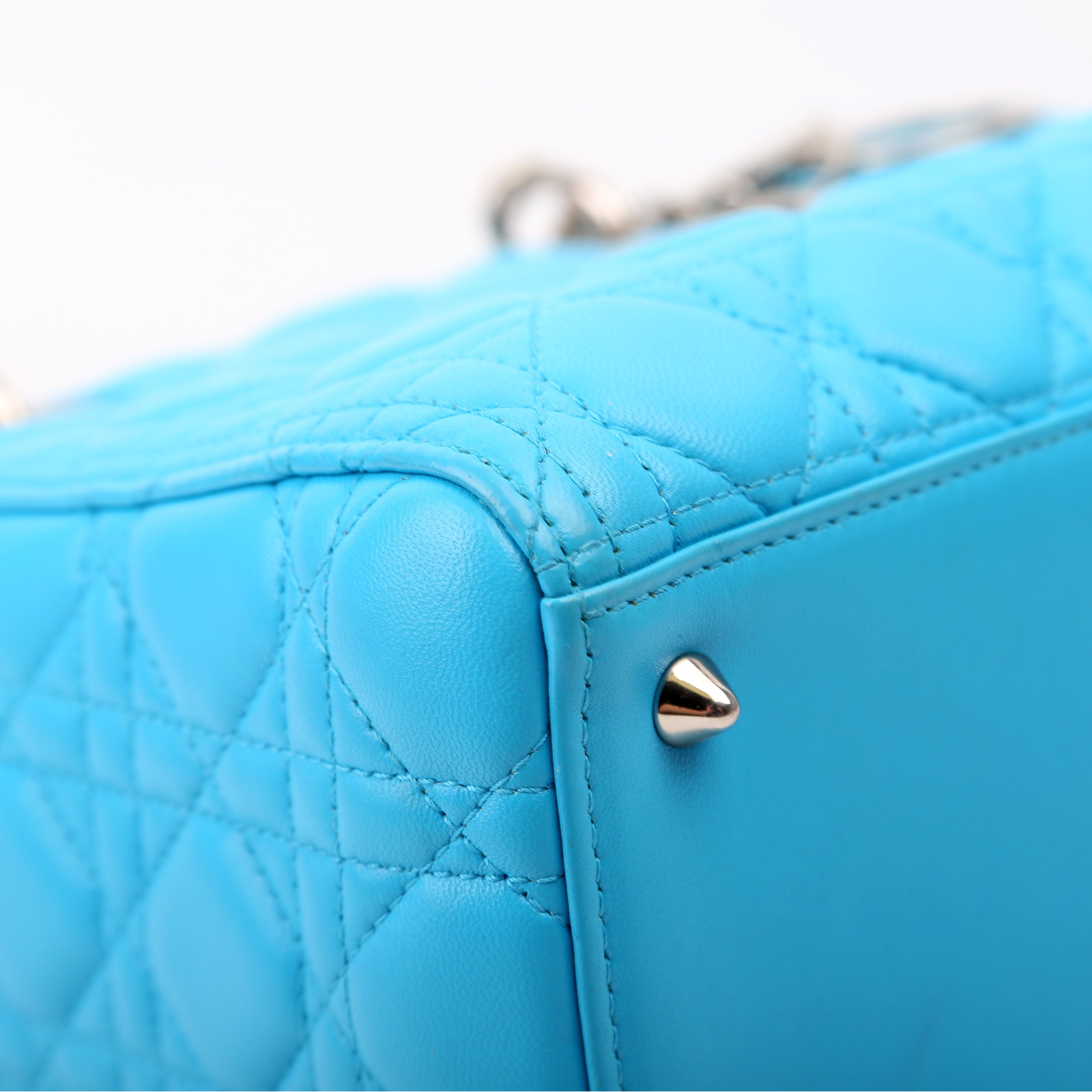 Christian Dior Lady Dior Medium Lambskin Blue
