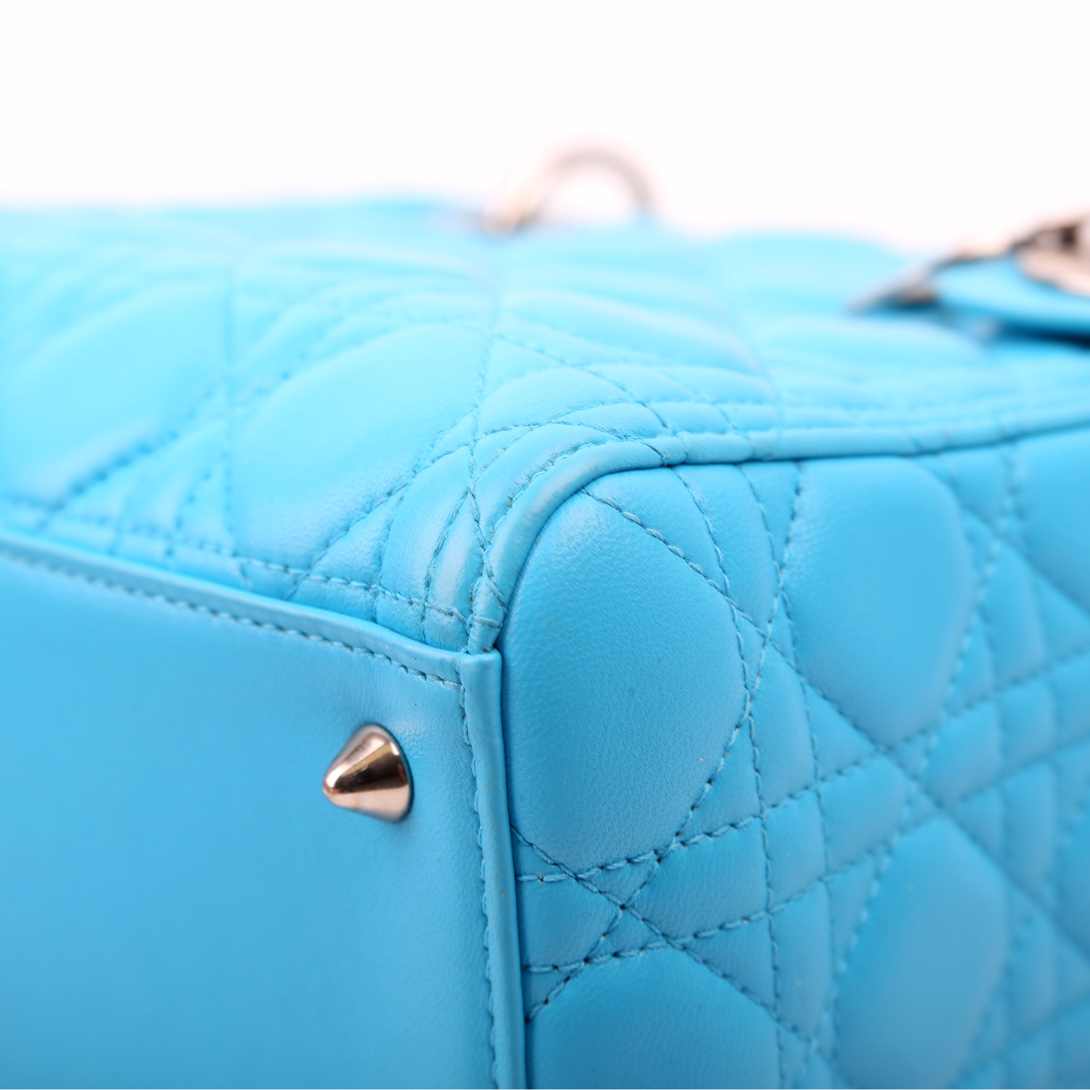 Christian Dior Lady Dior Medium Lambskin Blue