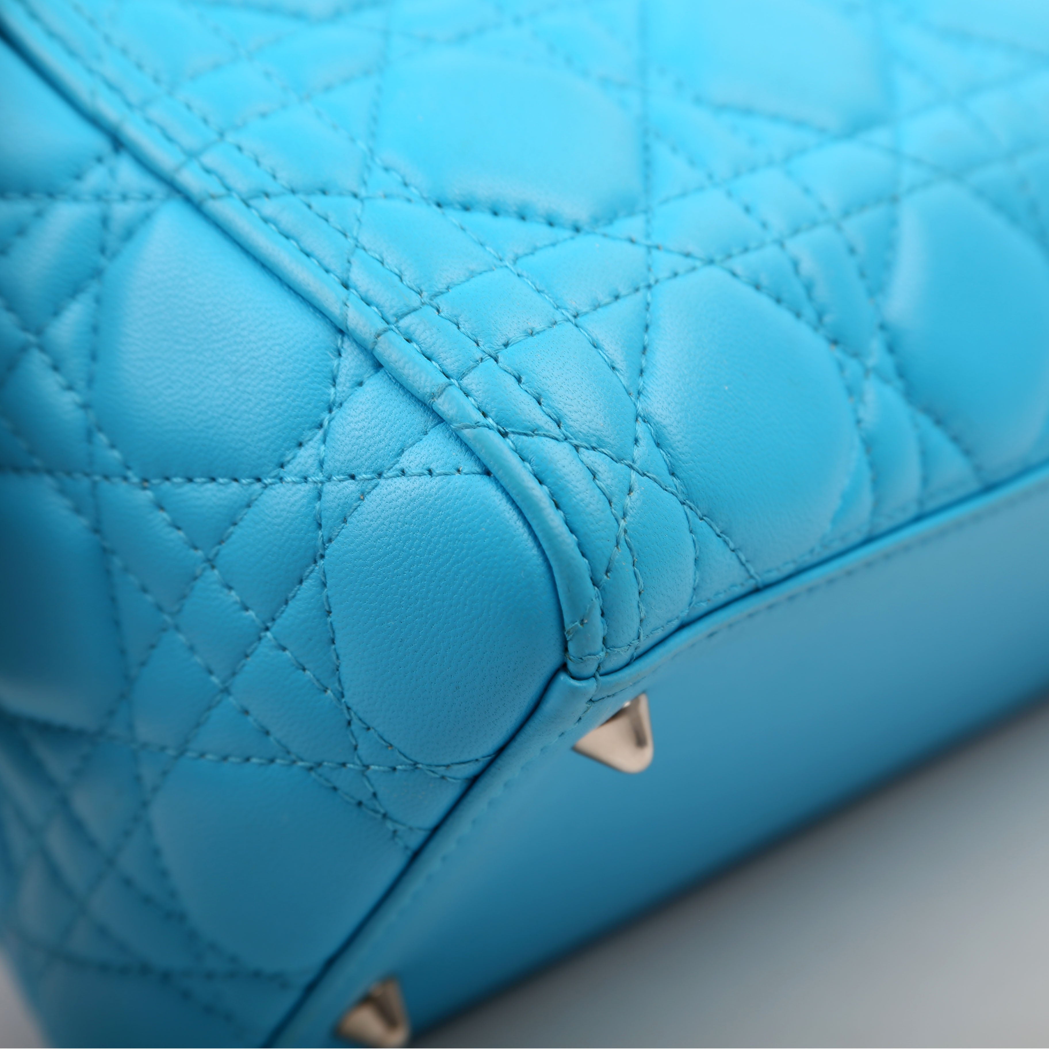 Christian Dior Lady Dior Medium Lambskin Blue