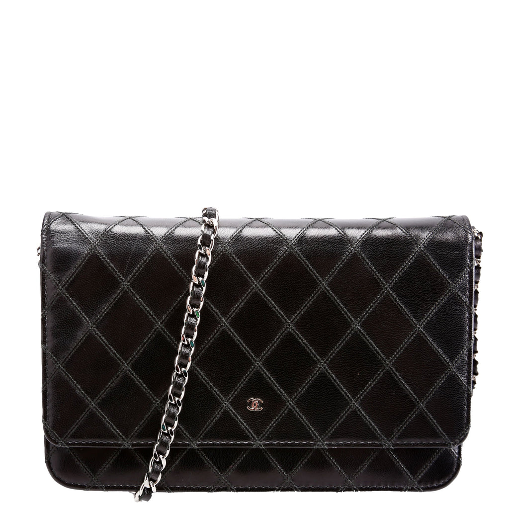 Chanel Diamond Stitch Quilted Lambskin WOC 14M Black