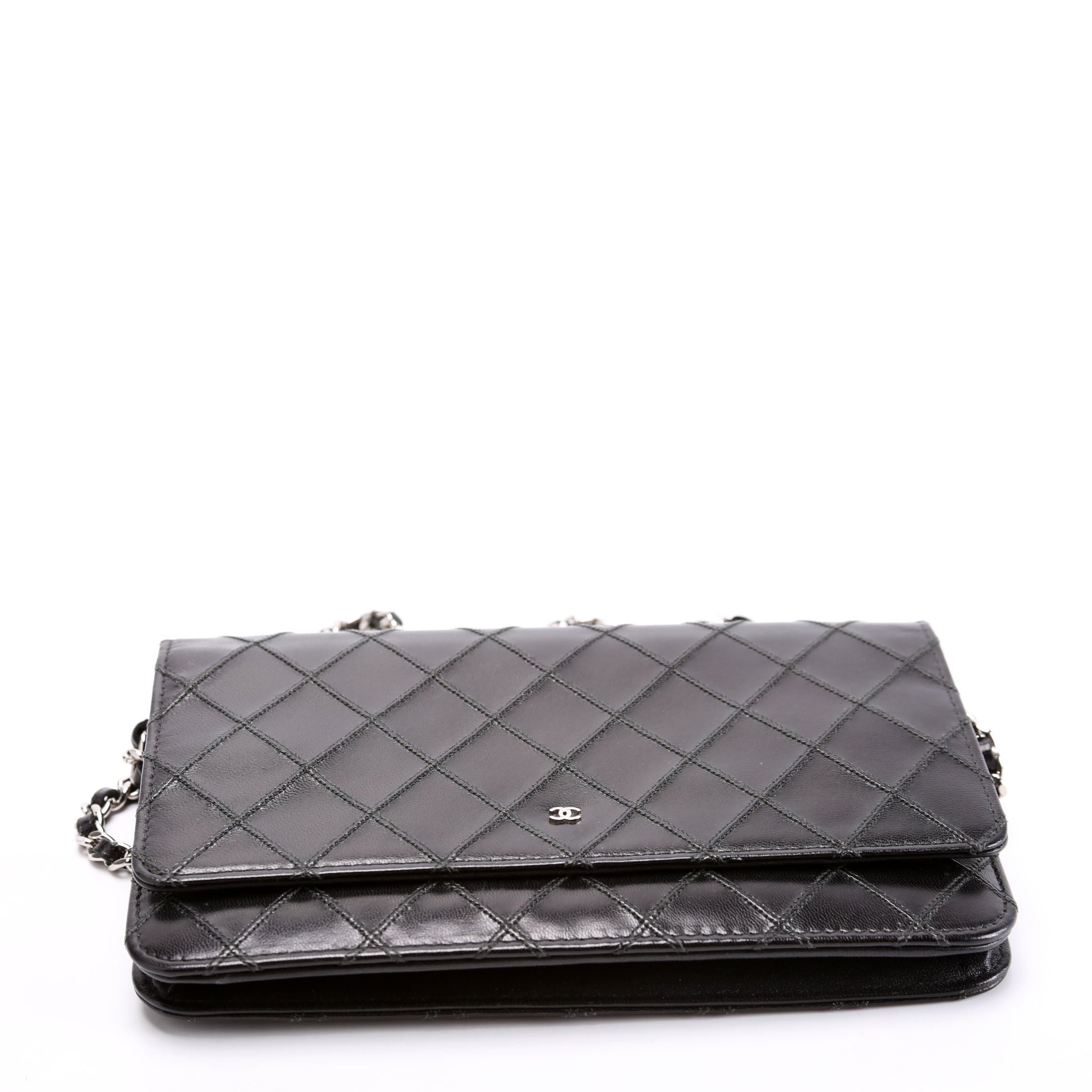 Chanel Diamond Stitch Quilted Lambskin WOC 14M Black