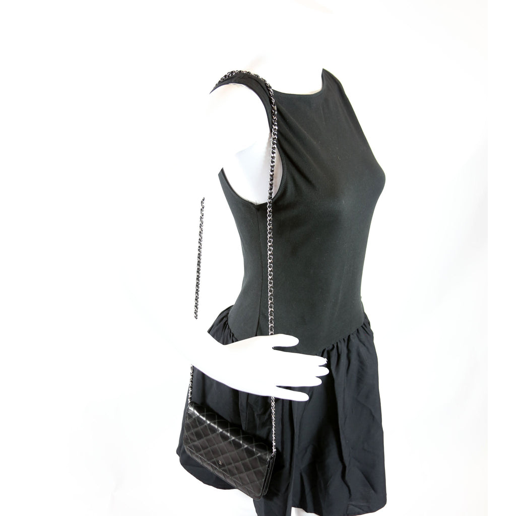 Chanel Diamond Stitch Quilted Lambskin WOC 14M Black
