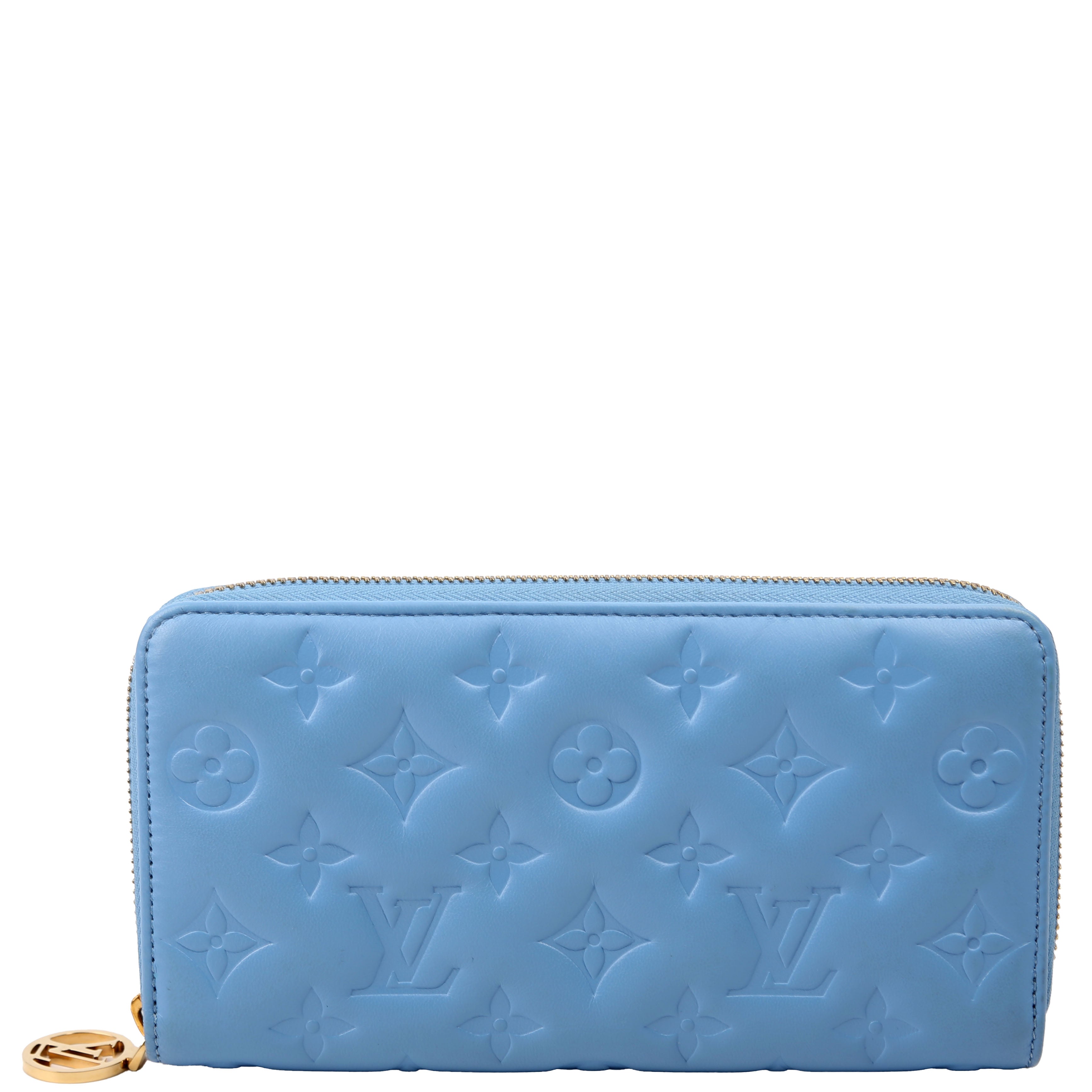 Louis Vuitton Coussin Zippy Wallet Lambskin Blue
