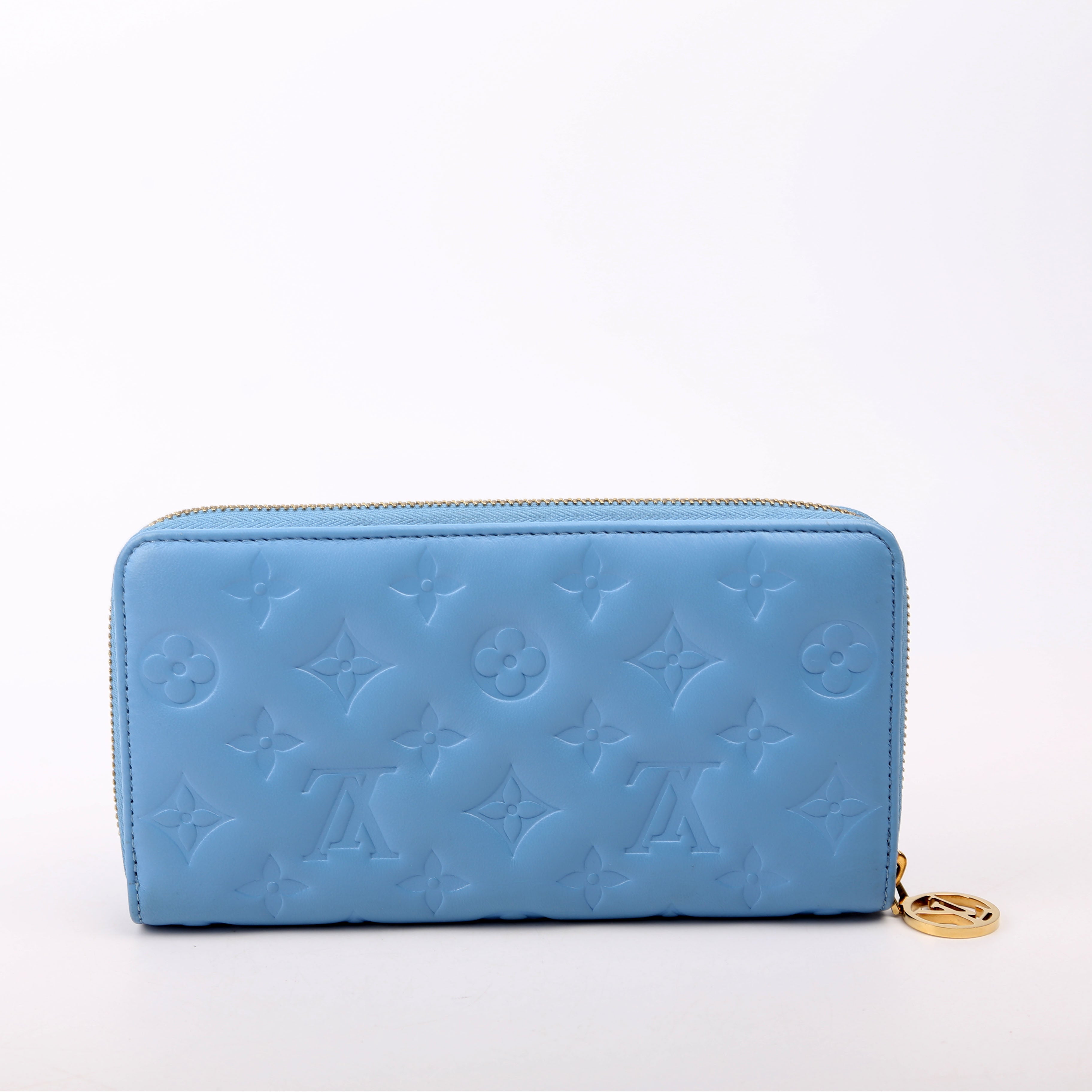 Louis Vuitton Coussin Zippy Wallet Lambskin Blue