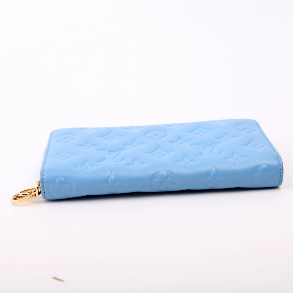 Louis Vuitton Coussin Zippy Wallet Lambskin Blue