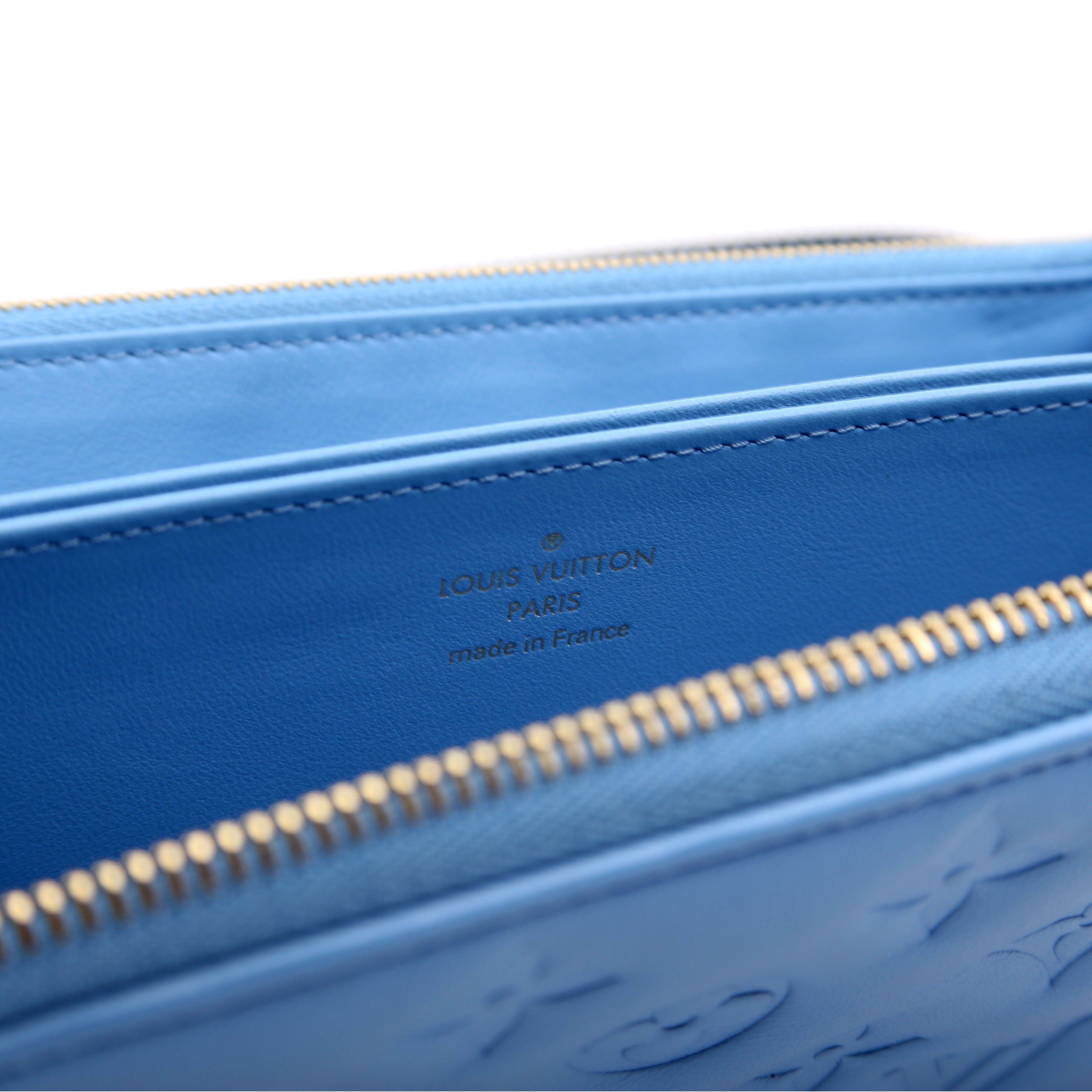 Louis Vuitton Coussin Zippy Wallet Lambskin Blue