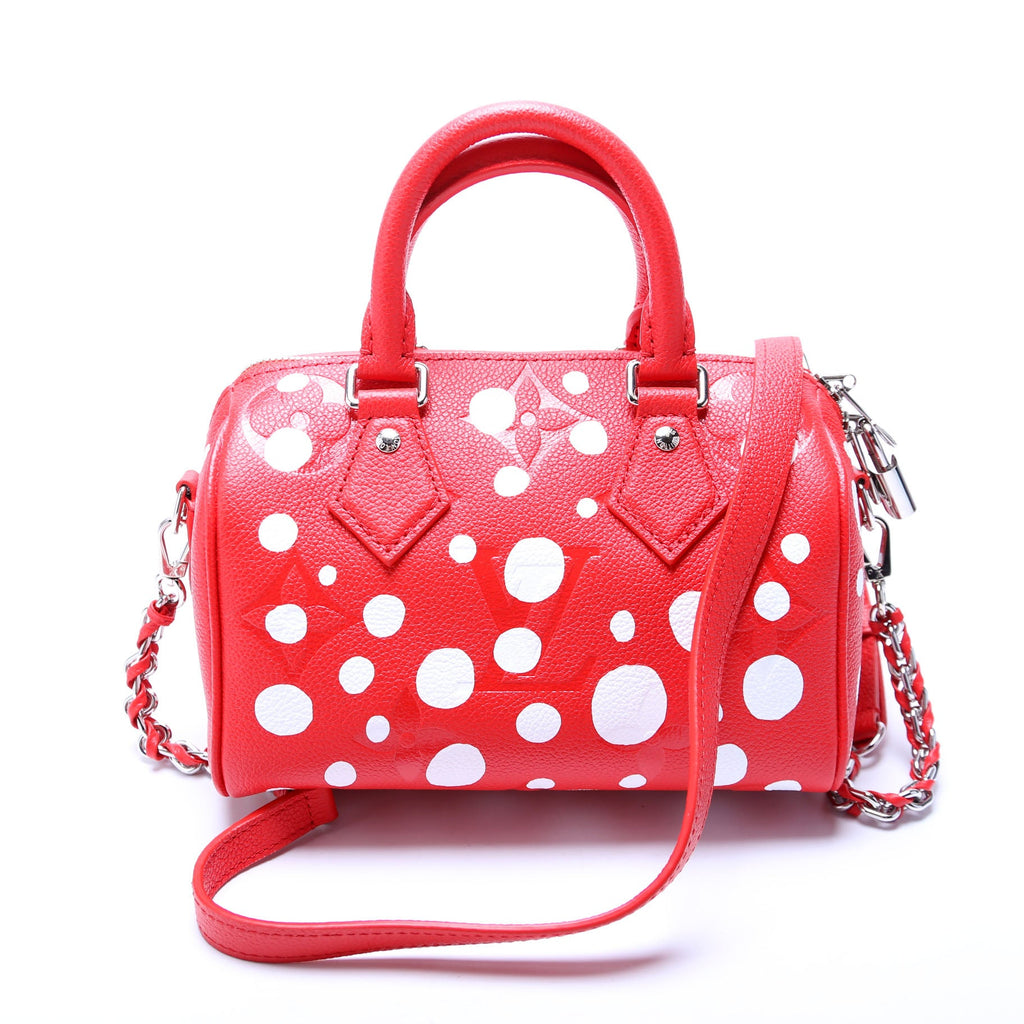 Louis Vuitton Speedy 20 Bandouliere Kusama Dots Empreinte Red