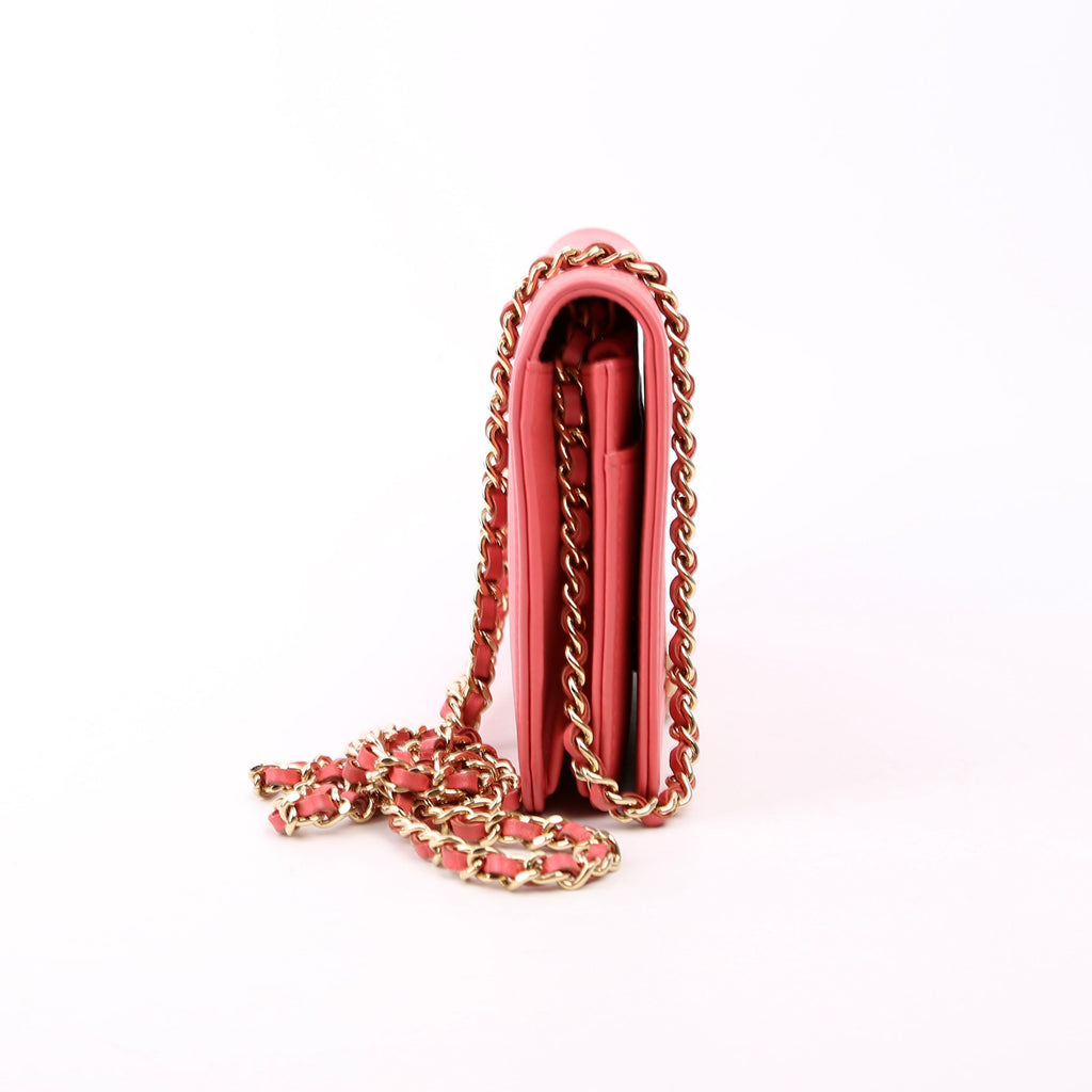 Chanel WOC Boy Chevron Lambskin Coral