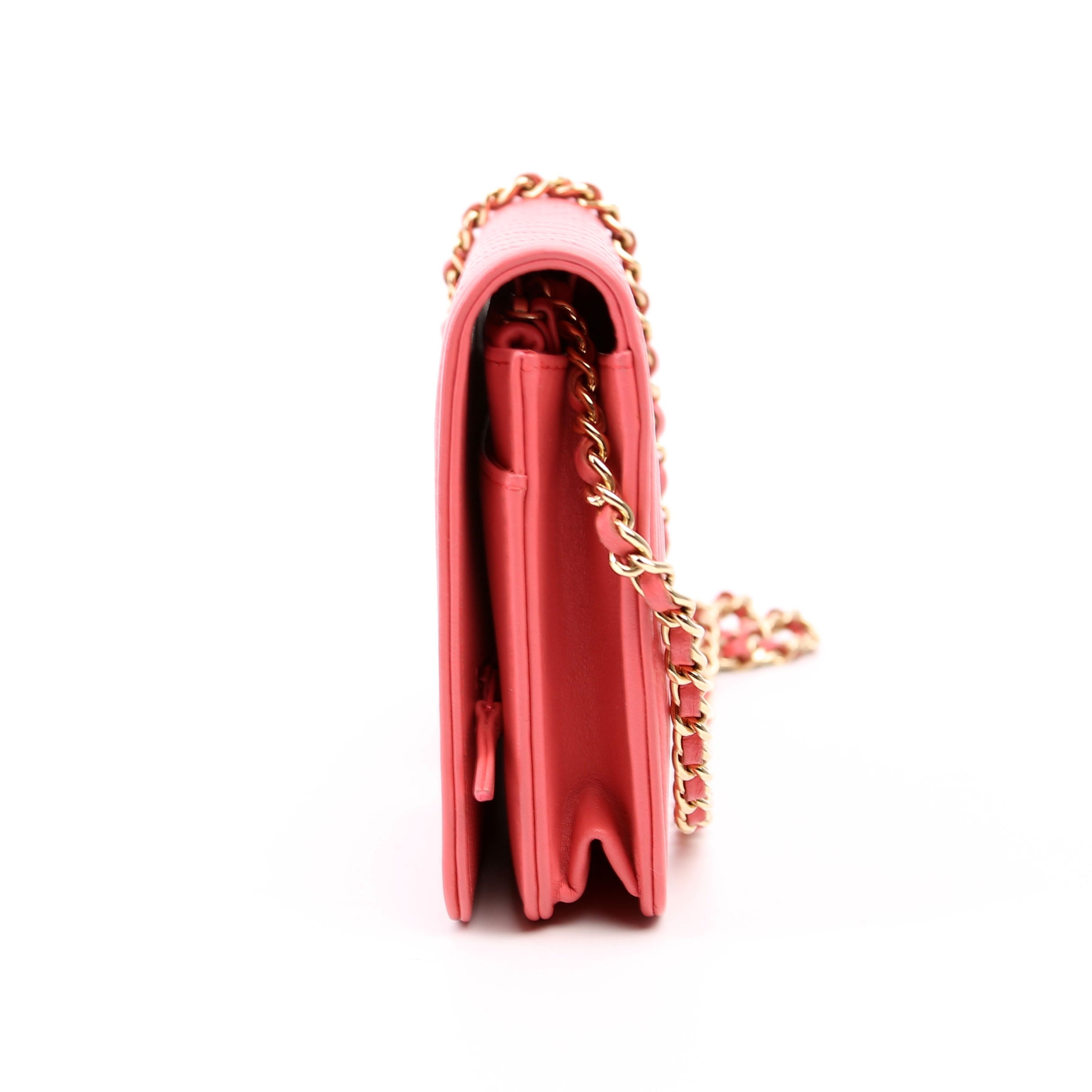 Chanel WOC Boy Chevron Lambskin Coral