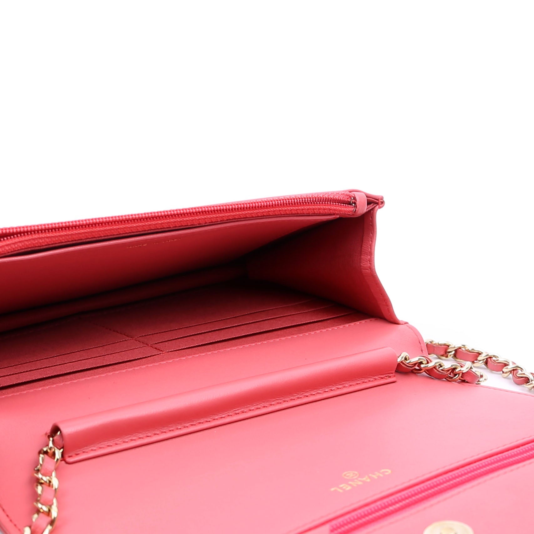 Chanel WOC Boy Chevron Lambskin Coral