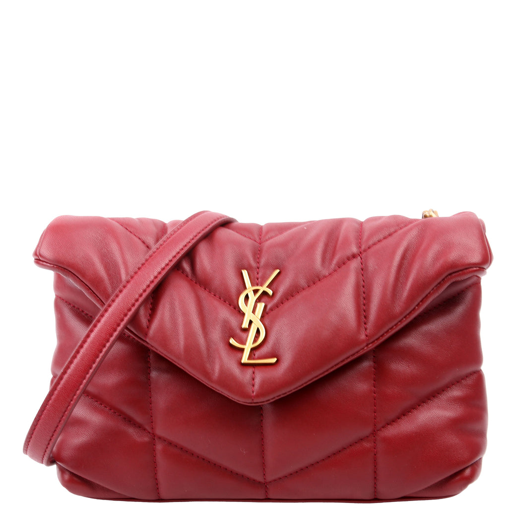 Saint Laurent Loulou Toy Puffer Burgundy 620333