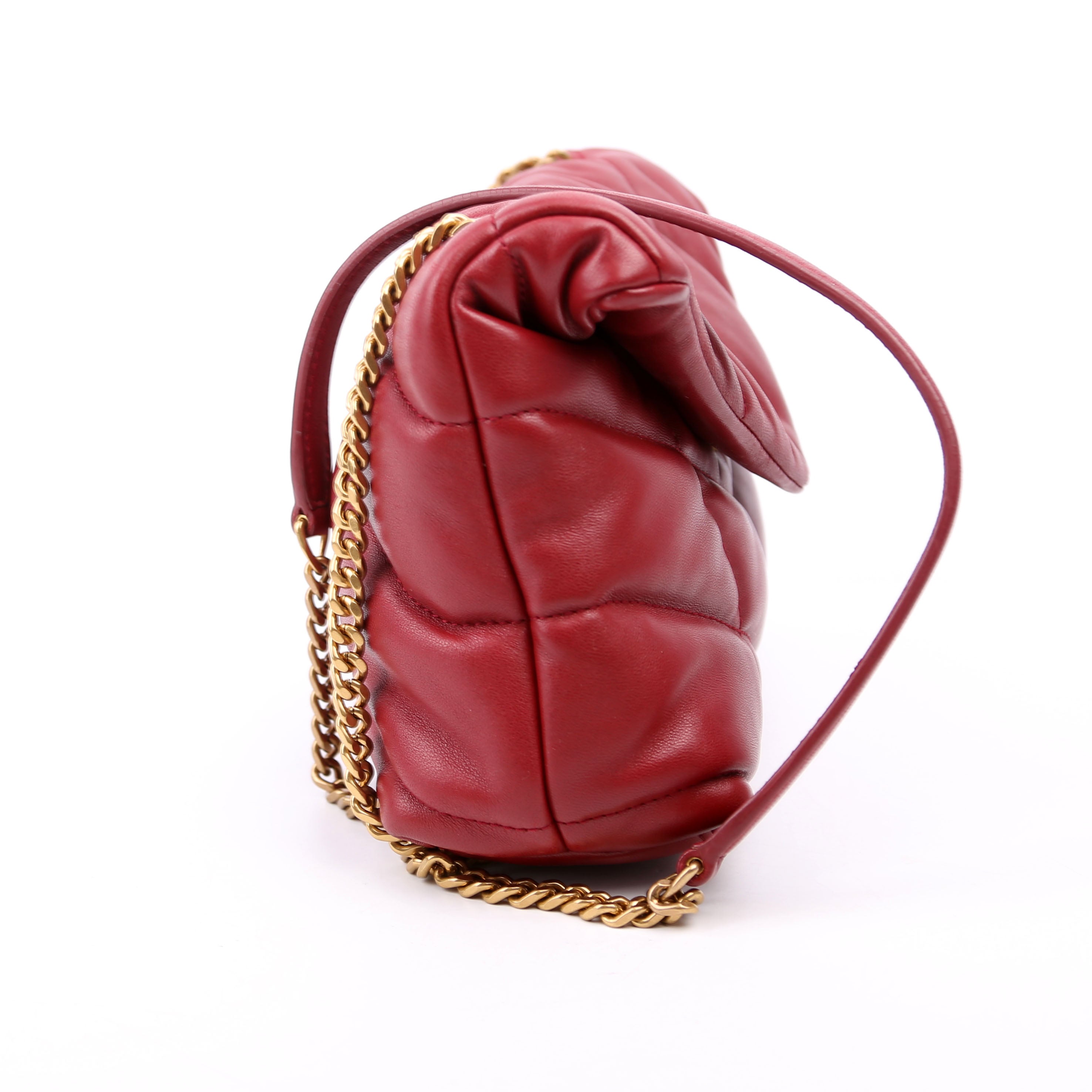 Saint Laurent Loulou Toy Puffer Burgundy 620333