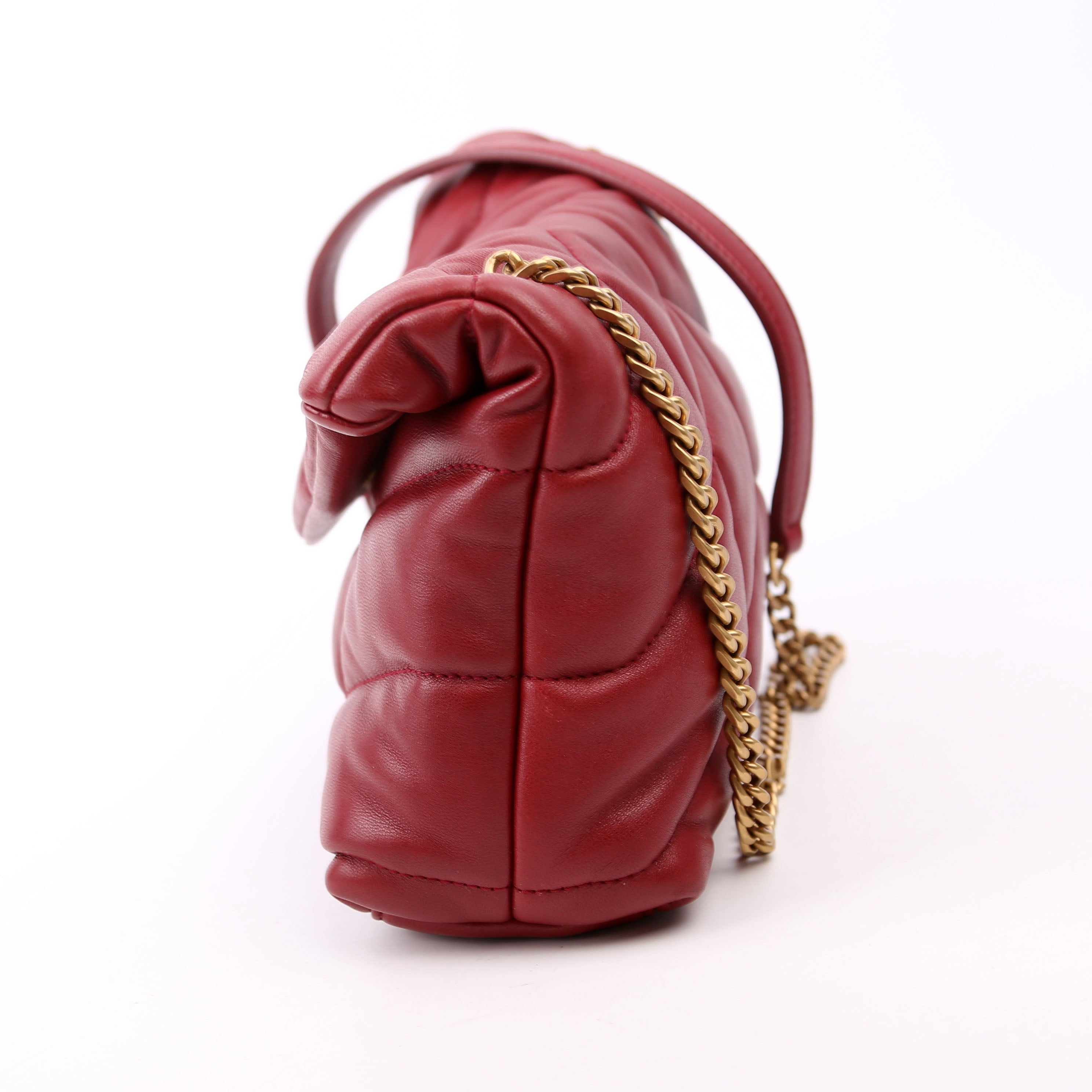 Saint Laurent Loulou Toy Puffer Burgundy 620333