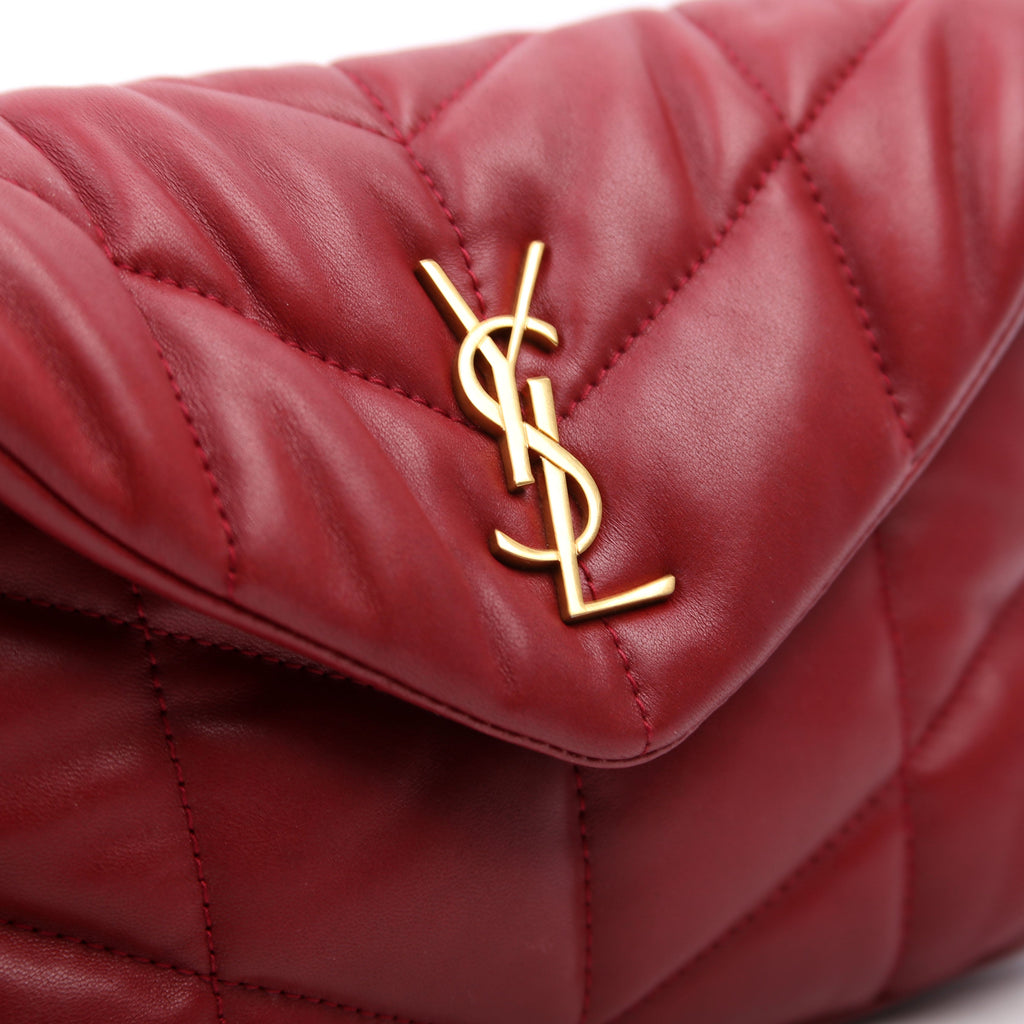 Saint Laurent Loulou Toy Puffer Burgundy 620333