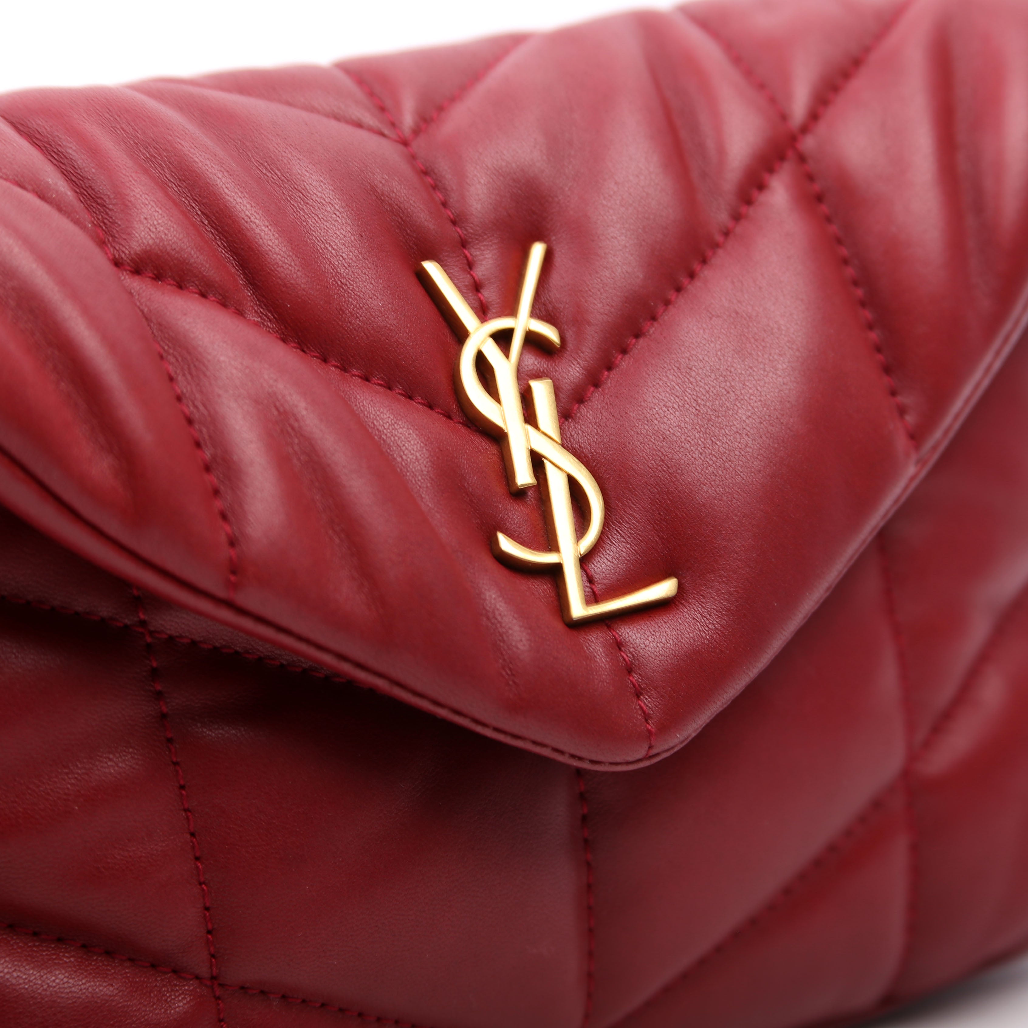 Saint Laurent Loulou Toy Puffer Burgundy 620333