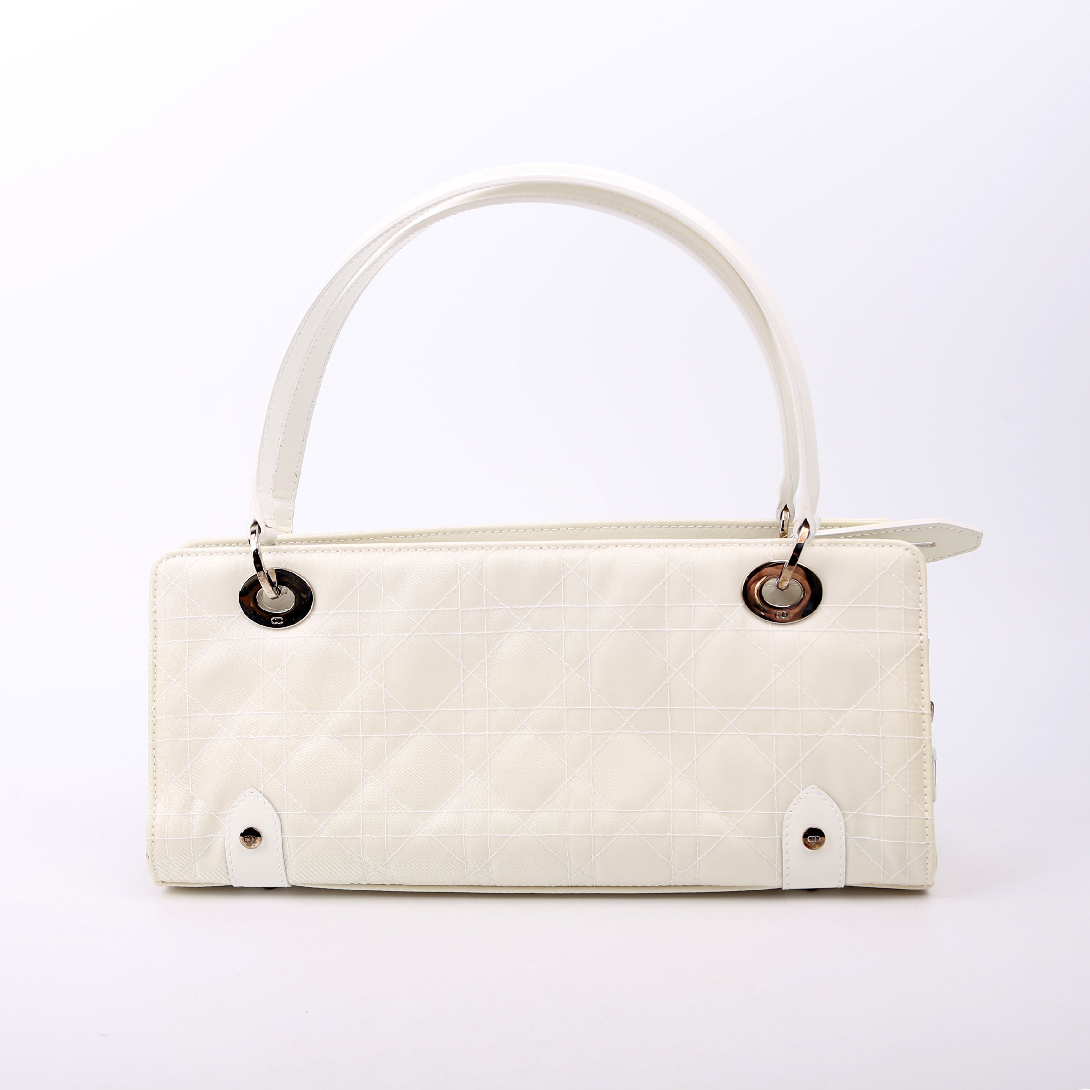 Christian Dior Lady Dior East West Vintage Canvas White