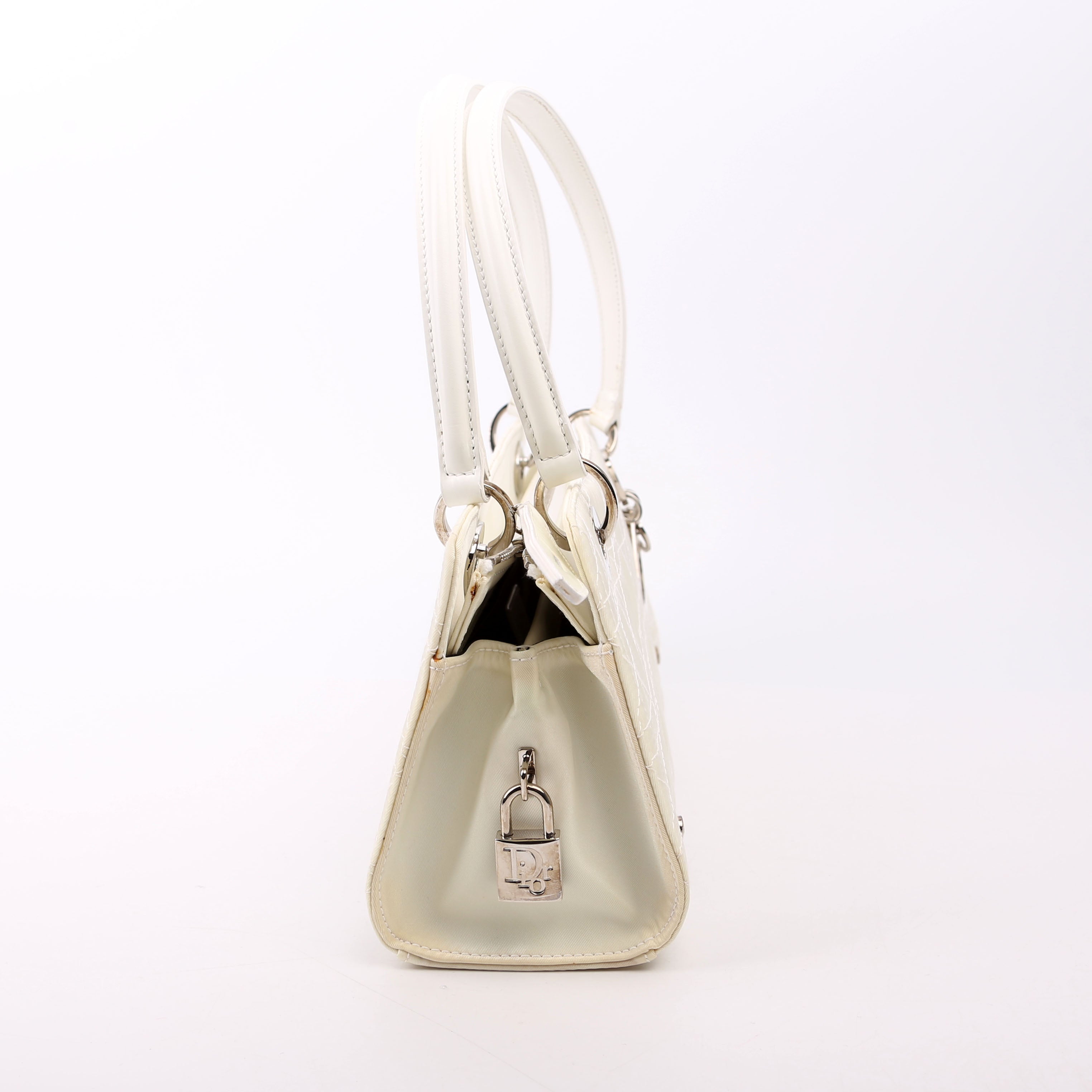 Christian Dior Lady Dior East West Vintage Canvas White