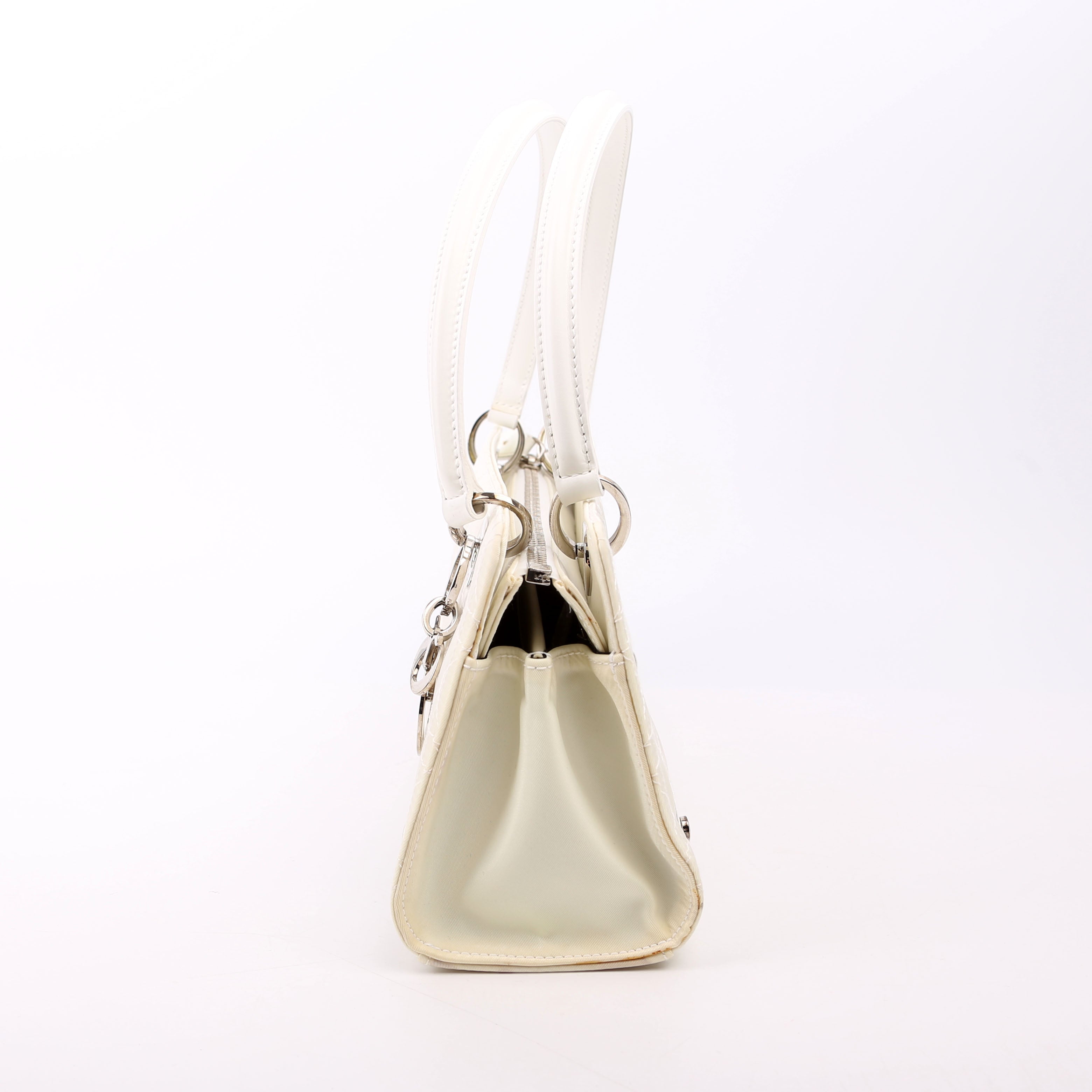Christian Dior Lady Dior East West Vintage Canvas White