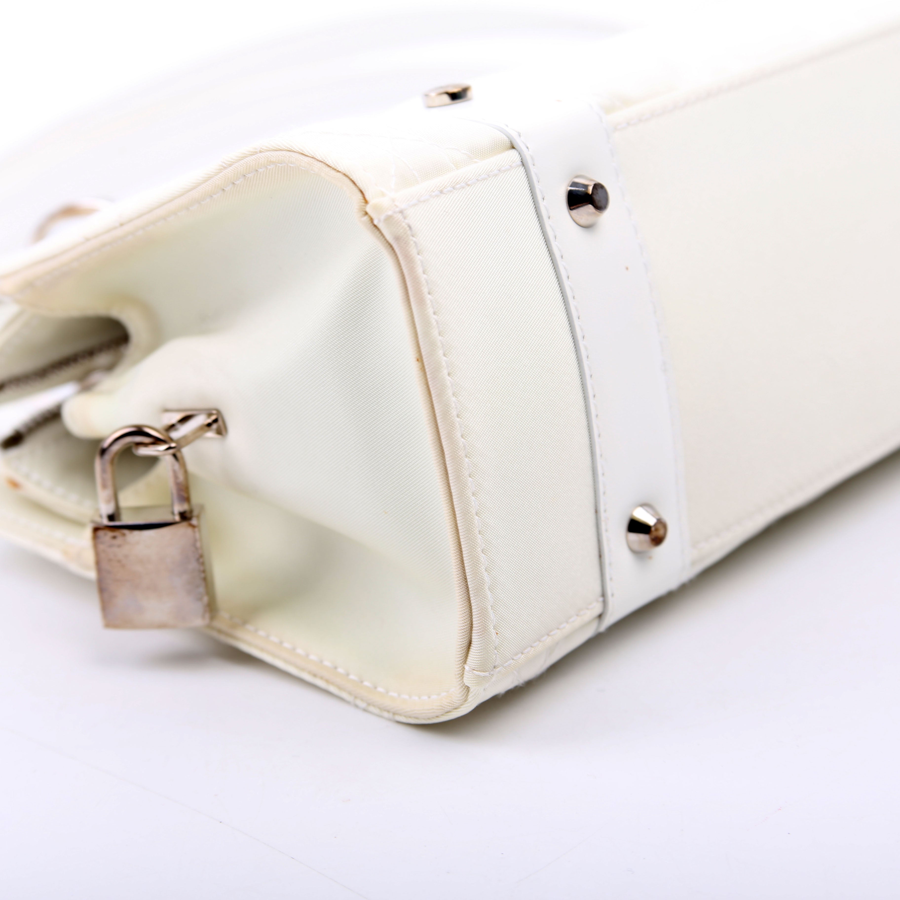 Christian Dior Lady Dior East West Vintage Canvas White