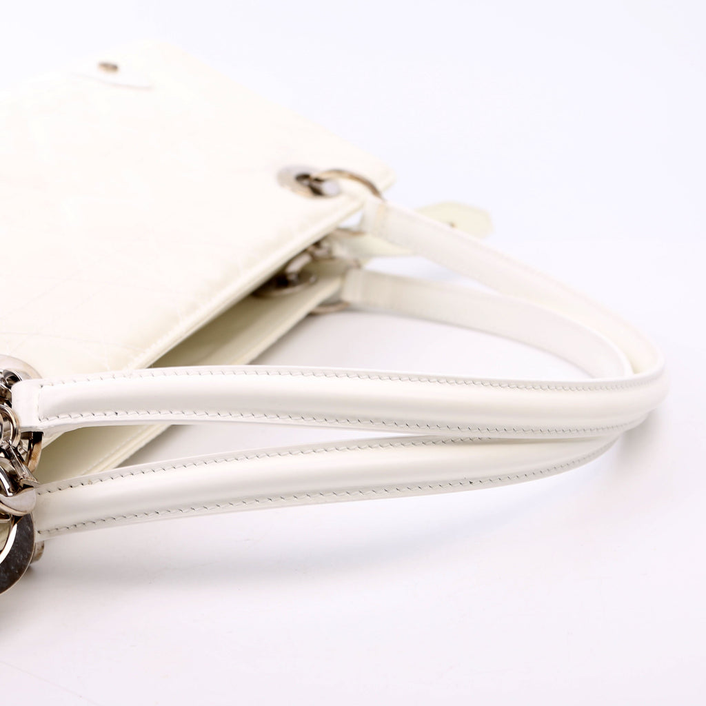 Christian Dior Lady Dior East West Vintage Canvas White