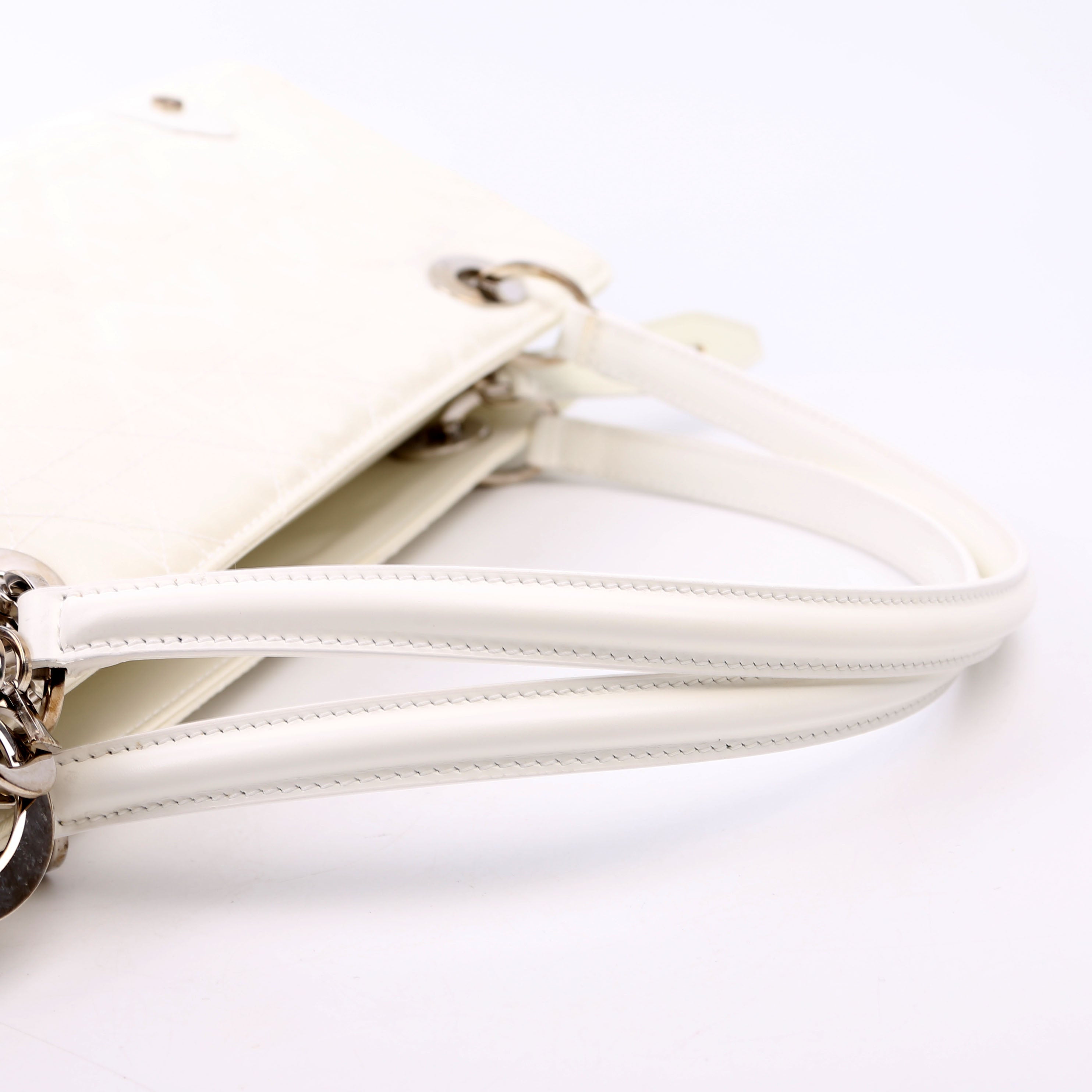 Christian Dior Lady Dior East West Vintage Canvas White