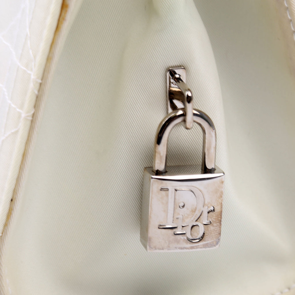 Christian Dior Lady Dior East West Vintage Canvas White