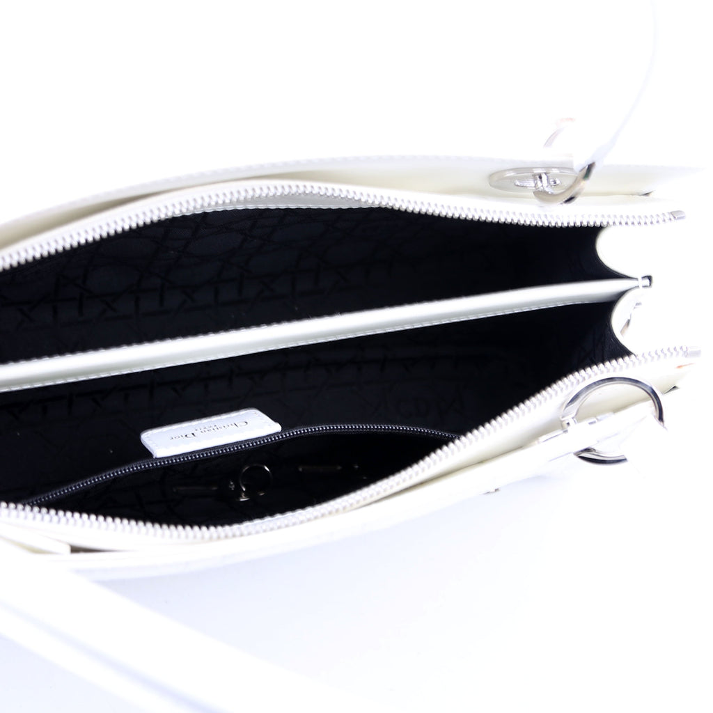 Christian Dior Lady Dior East West Vintage Canvas White