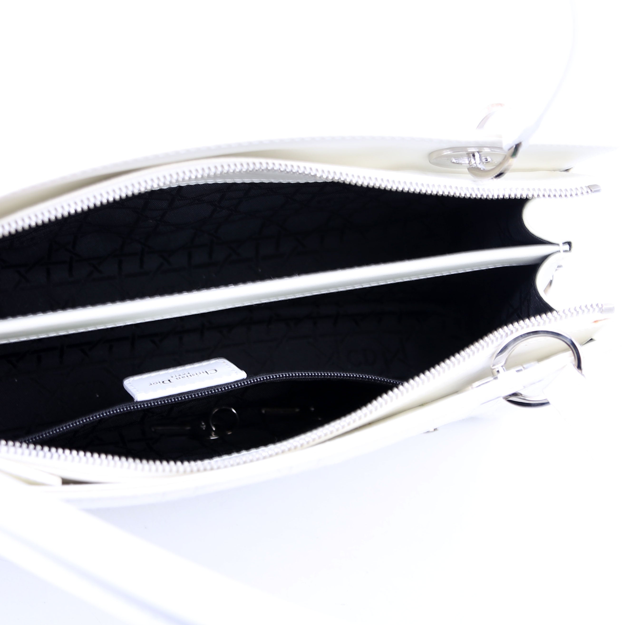 Christian Dior Lady Dior East West Vintage Canvas White