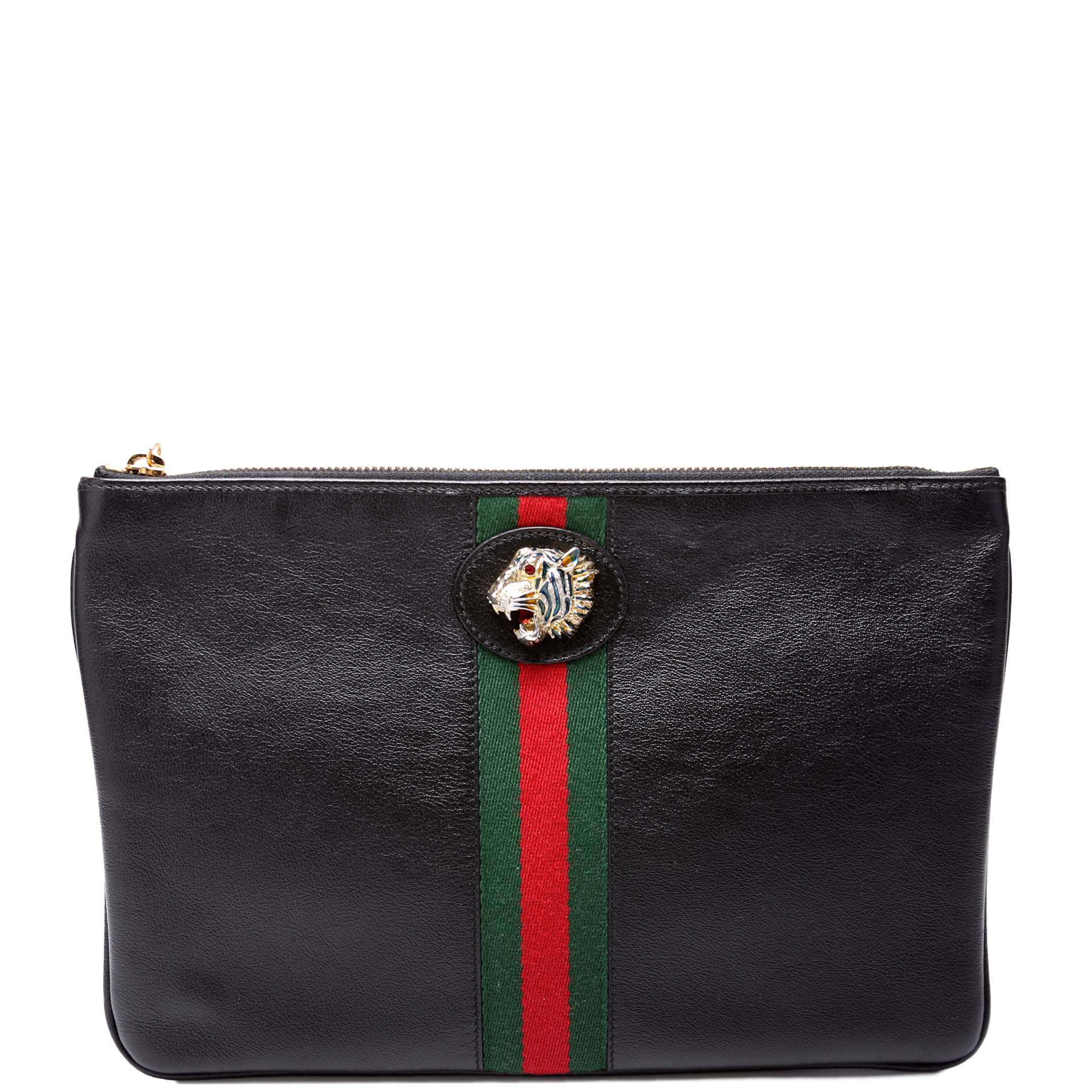 Gucci 573795 Raja Web Ophidia Clutch Black