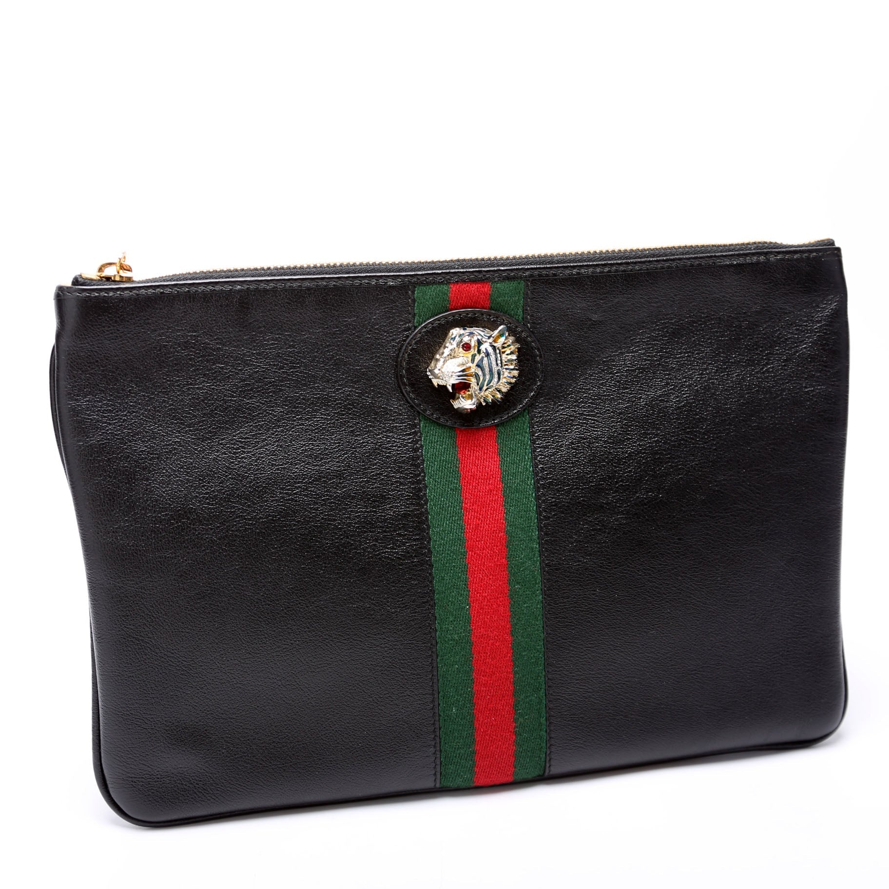 Gucci 573795 Raja Web Ophidia Clutch Black